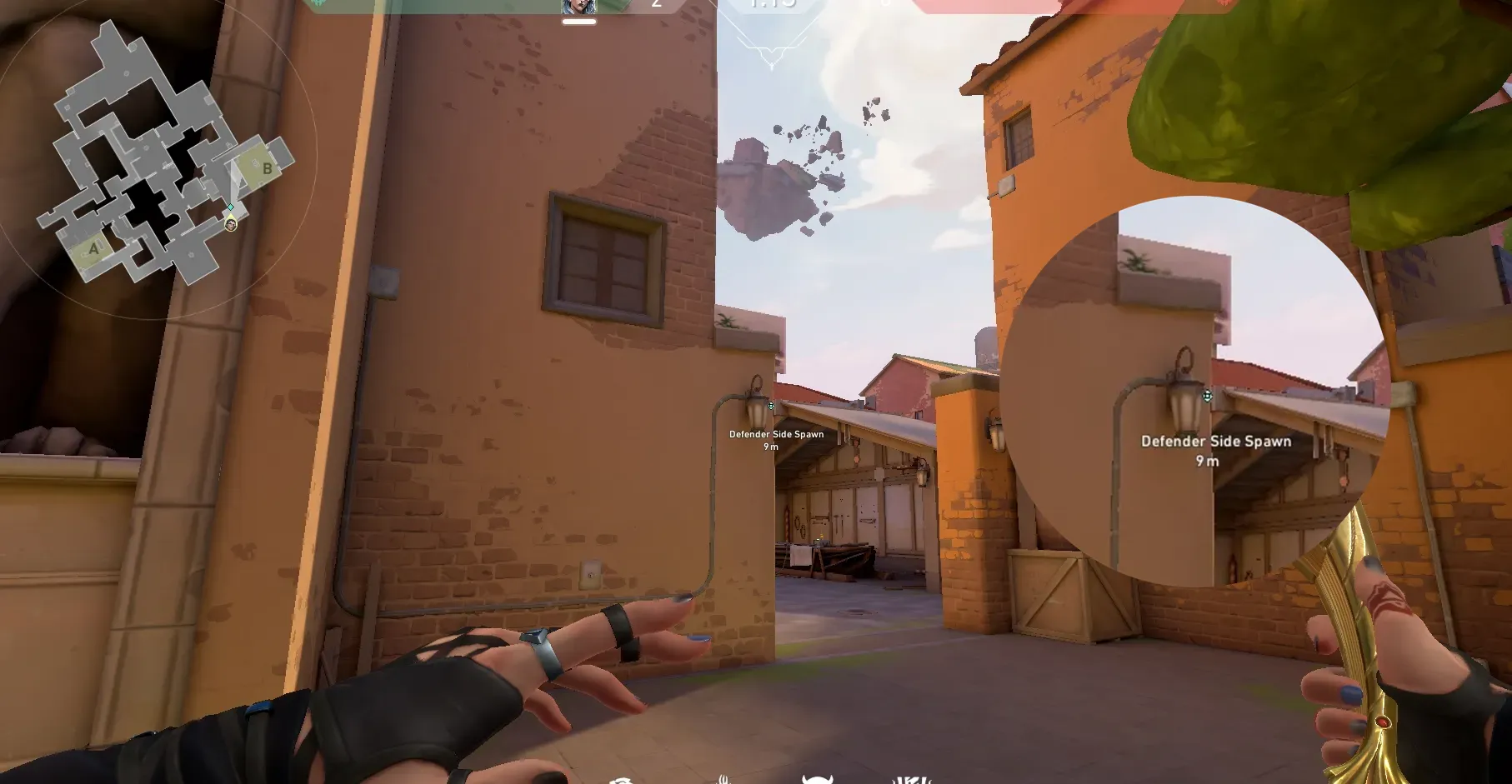 Fade Haunt on Ascent Defense Site B — step 2 of 4: Aim — line up the shot
