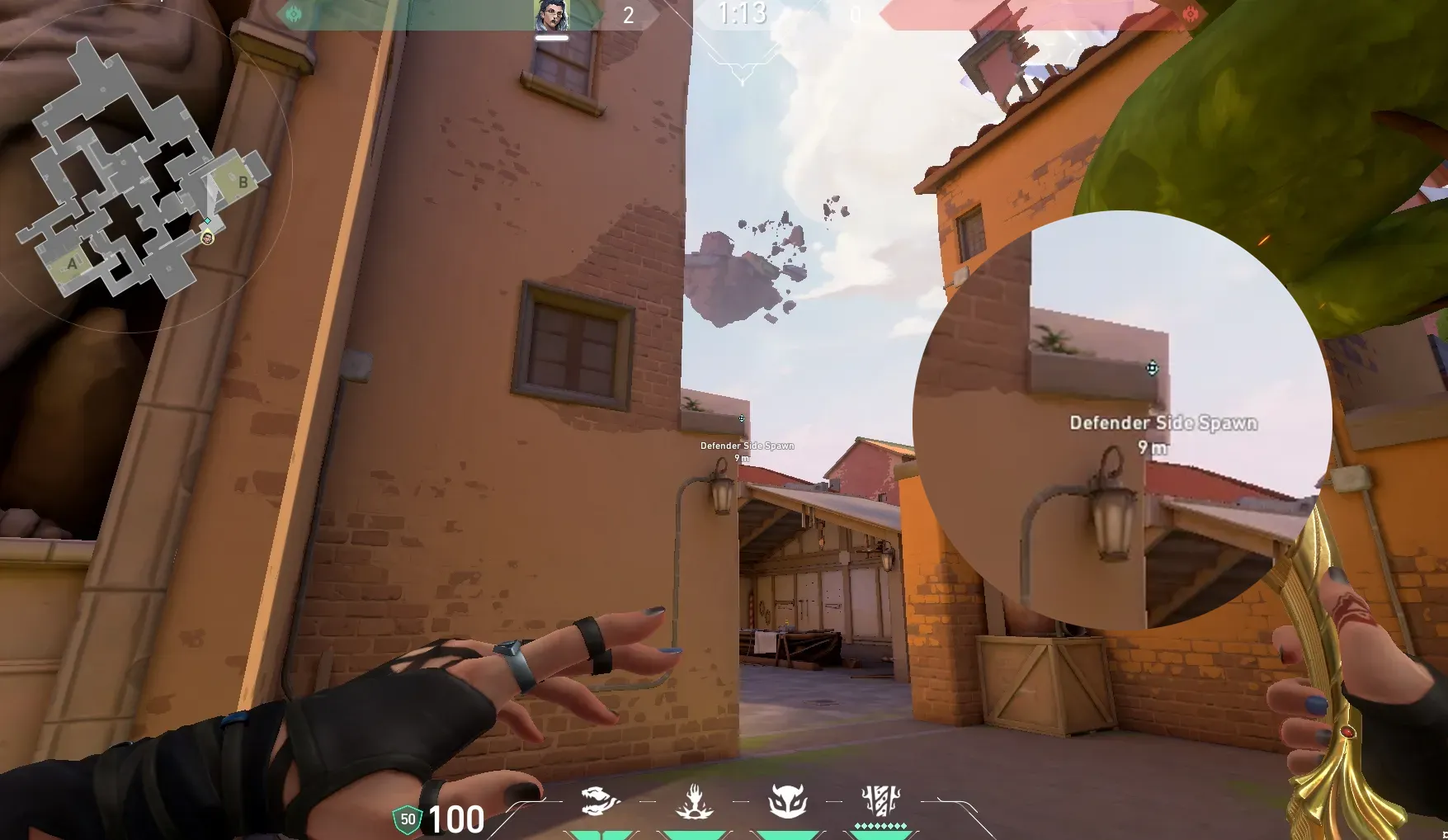 Fade Haunt on Ascent Defense Site B — step 3 of 4: Aim — line up the shot