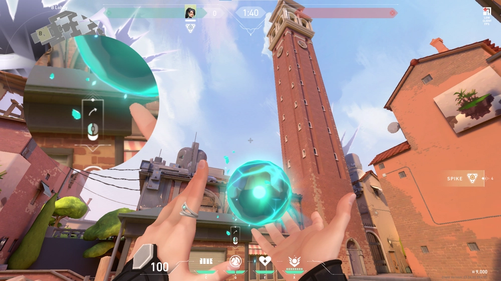 Sage Slow Orb on Ascent Attack Mid — step 3 of 4: Aim — line up the shot