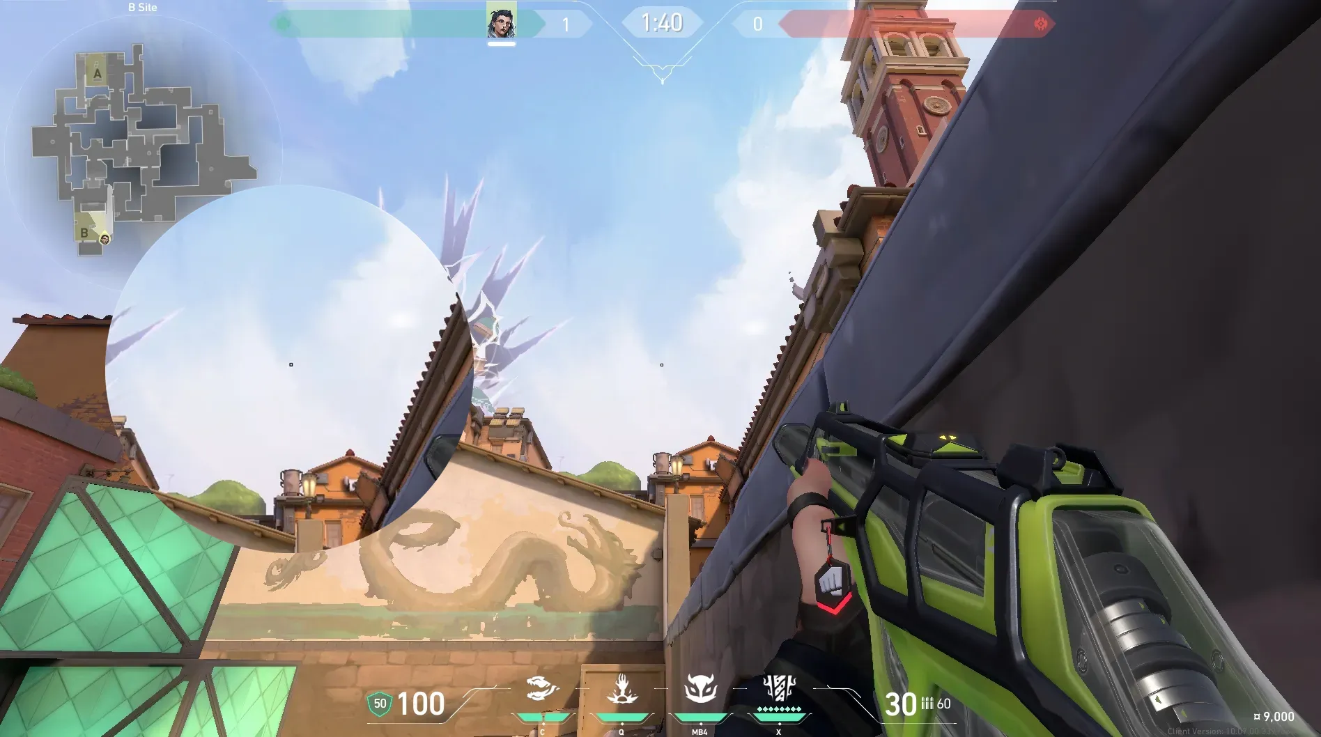 Fade Haunt on Ascent Defense Site B — step 2 of 5: Aim — line up the shot