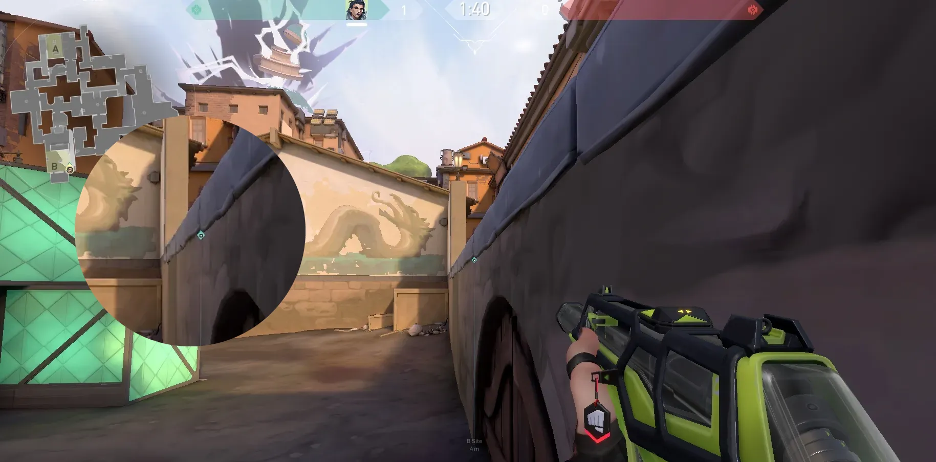 Fade Haunt on Ascent Defense Site B — step 3 of 5: Aim — line up the shot