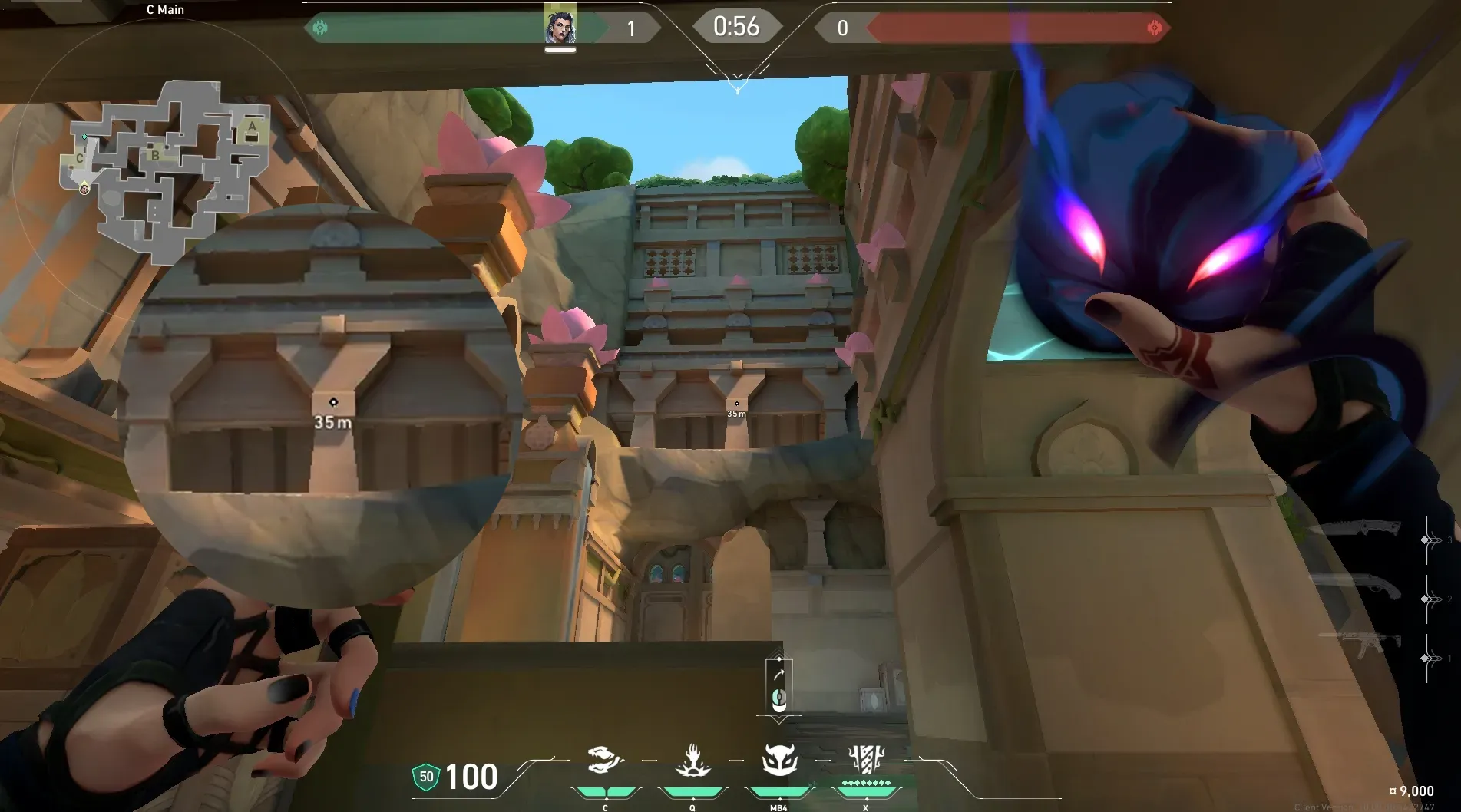 Fade Haunt on Lotus Defense Site C — step 2 of 3: Aim — line up the shot