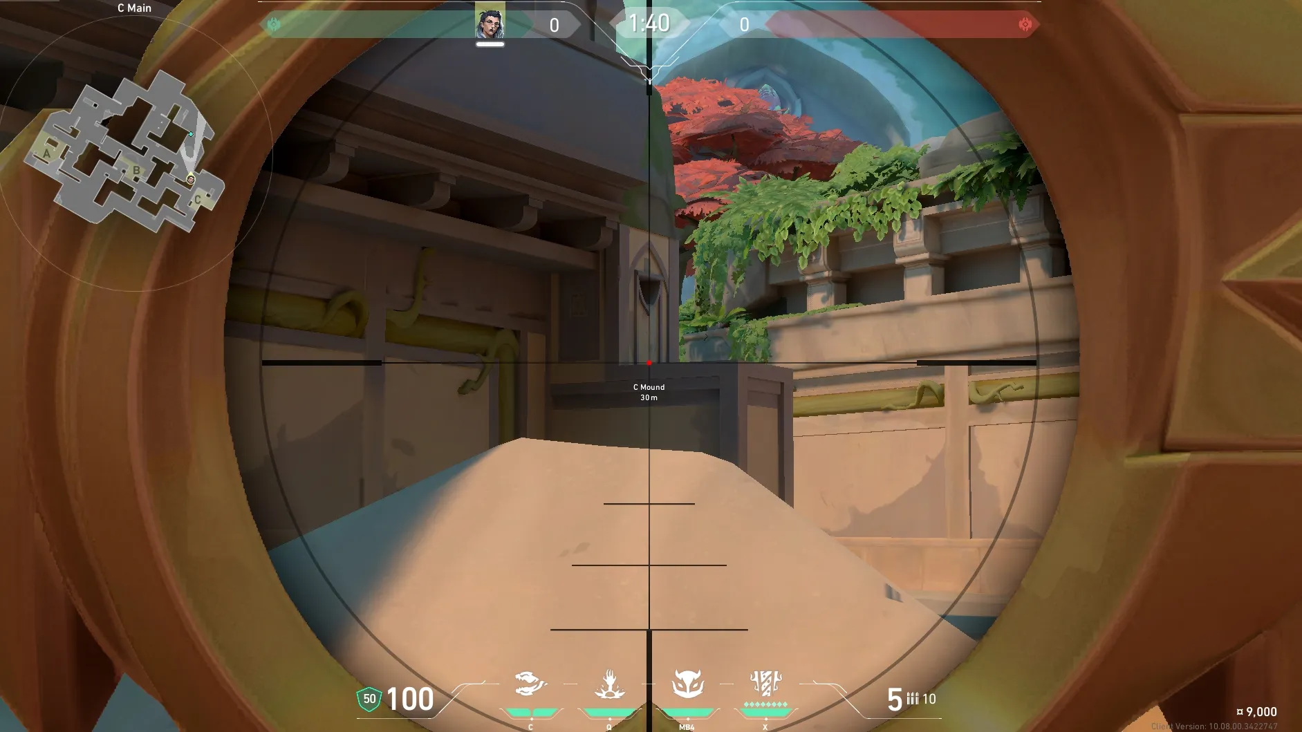 Fade Haunt on Lotus Attack Site C — step 3 of 4: Aim — line up the shot