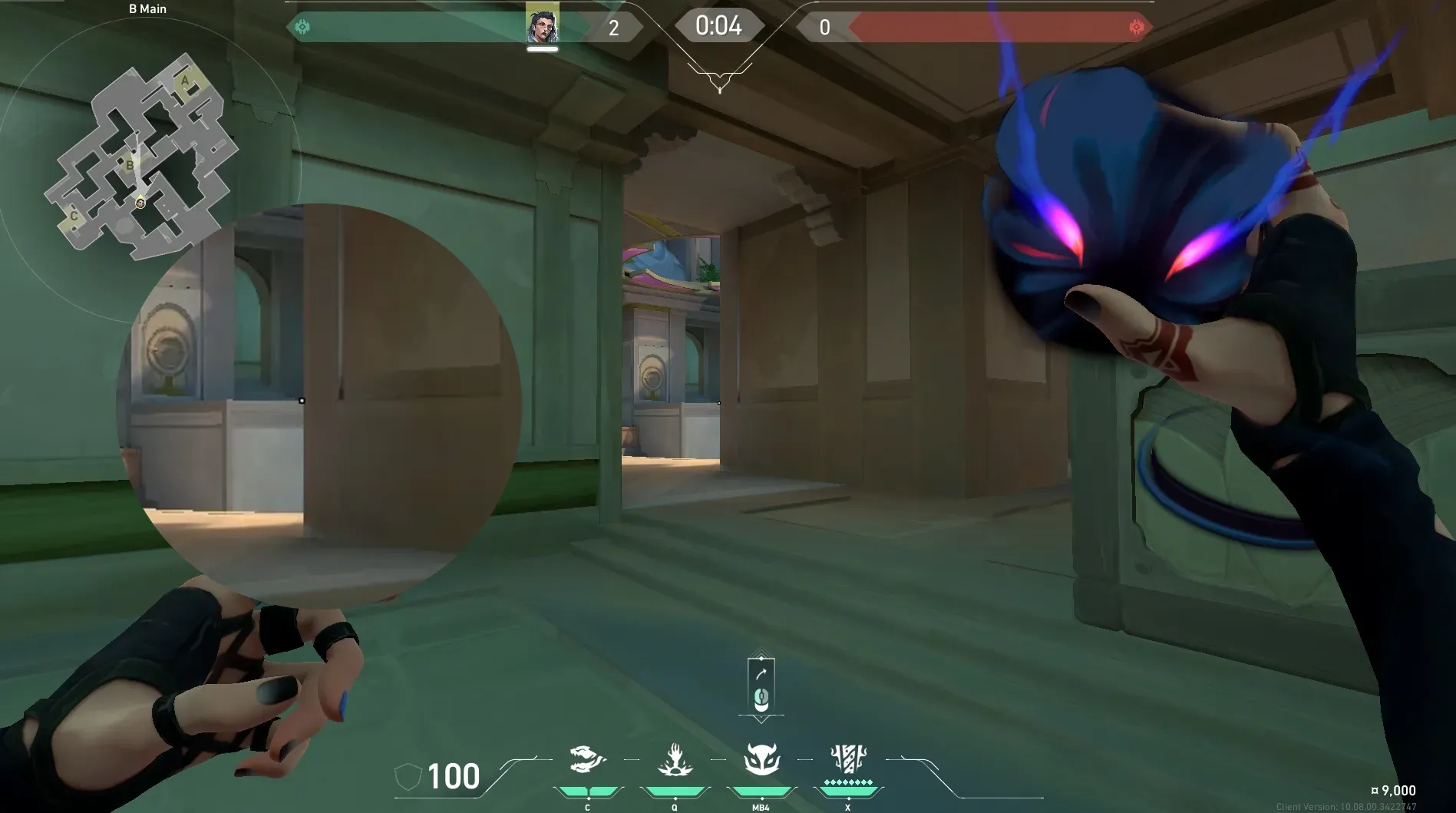 Fade Haunt on Lotus Attack Site B — step 2 of 4: Aim — line up the shot