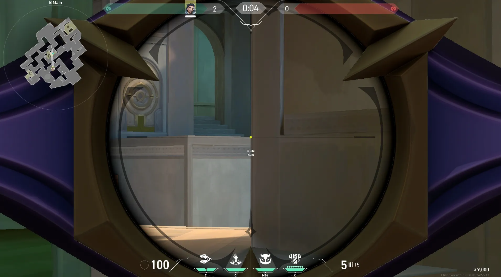 Fade Haunt on Lotus Attack Site B — step 3 of 4: Aim — line up the shot