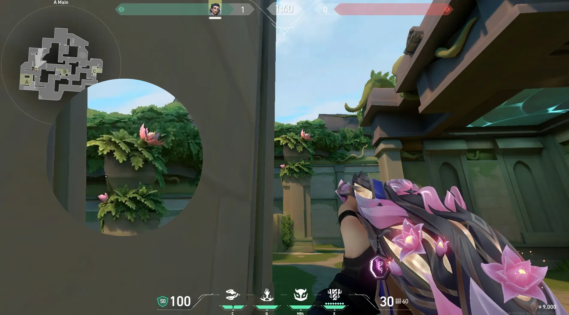 Fade Haunt on Lotus Attack Site A — step 2 of 3: Aim — line up the shot