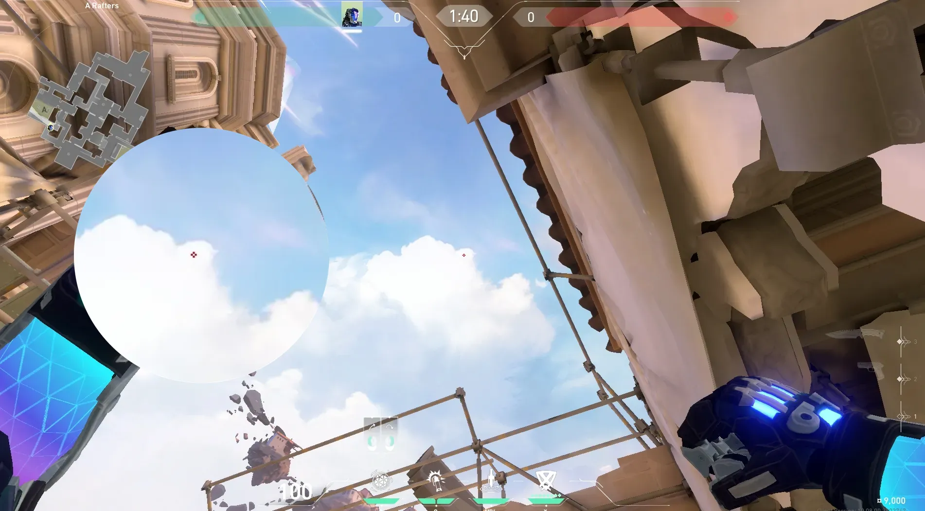 KAY/O Frag_Ment on Ascent Defense Site A — step 2 of 3: Aim — line up the shot