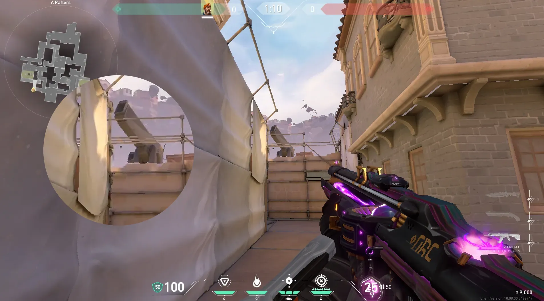 Brimstone Incendiary on Ascent Defense Site A — step 2 of 4: Aim — line up the shot