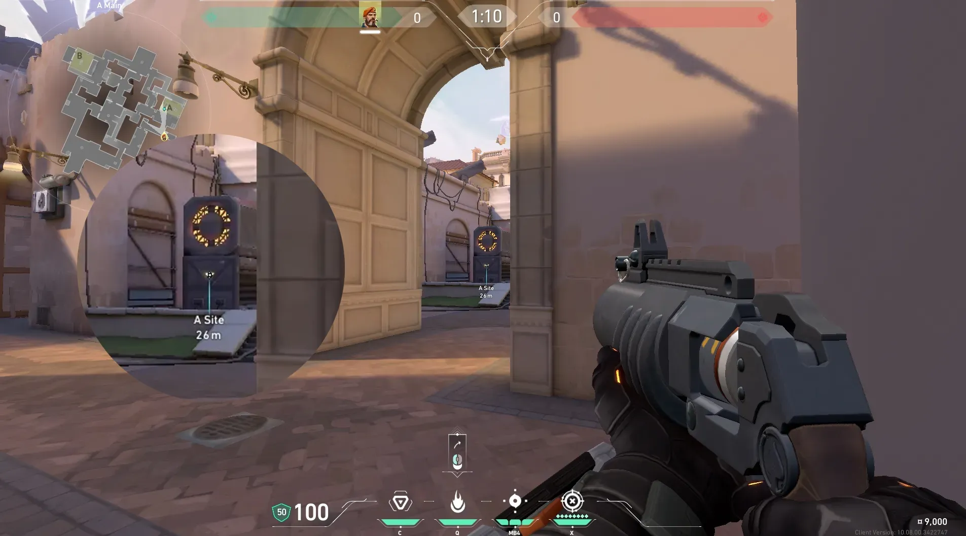 Brimstone Incendiary on Ascent Attack Site A — step 2 of 3: Aim — line up the shot