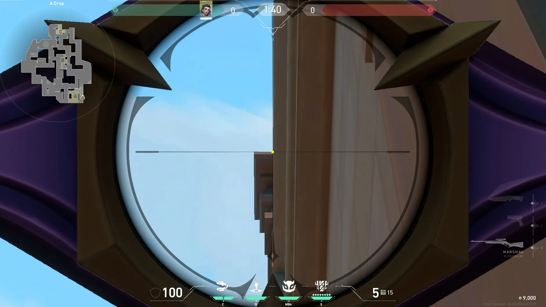 Fade Haunt on Lotus Defense Site A — step 3 of 4: Aim — line up the shot