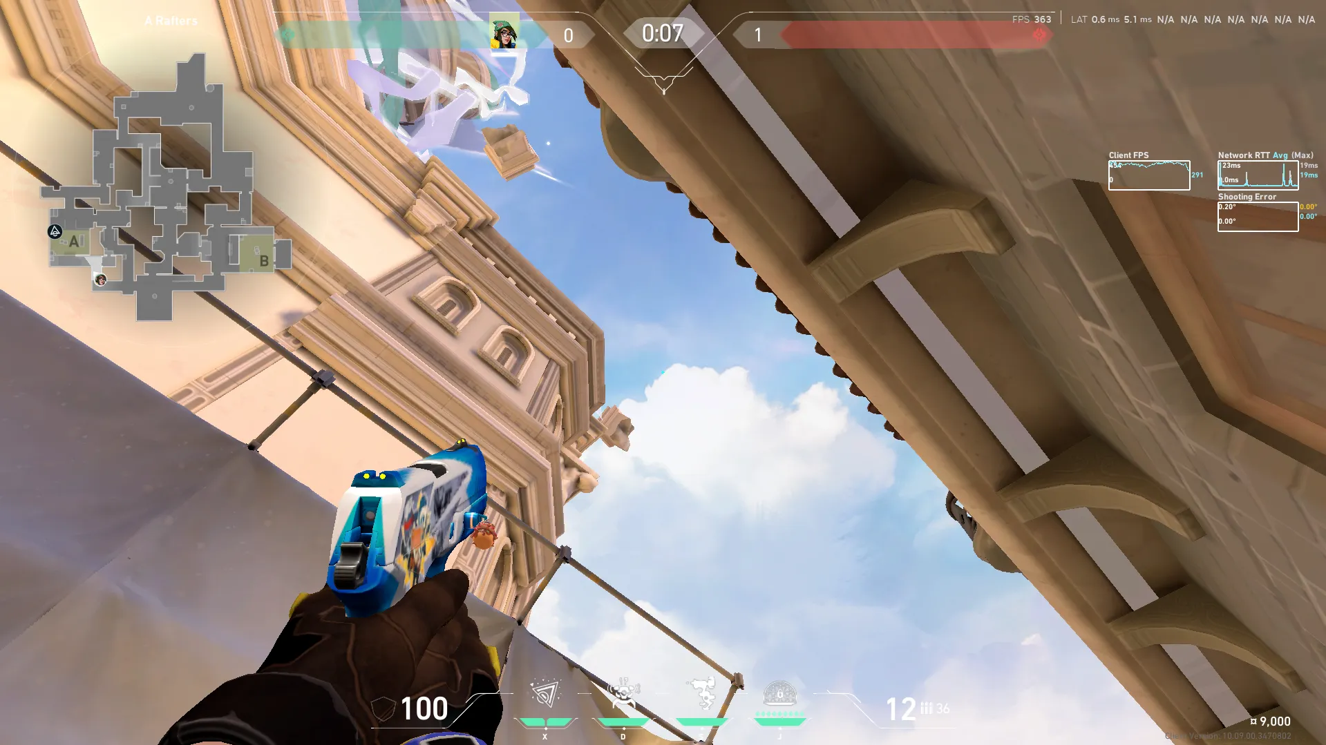 Killjoy Nanoswarm on Ascent Defense Site A — step 2 of 3: Aim — line up the shot