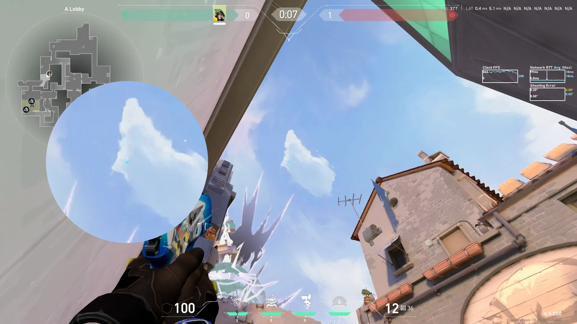 Killjoy Nanoswarm on Ascent Attack Site A — step 2 of 3: Aim — line up the shot