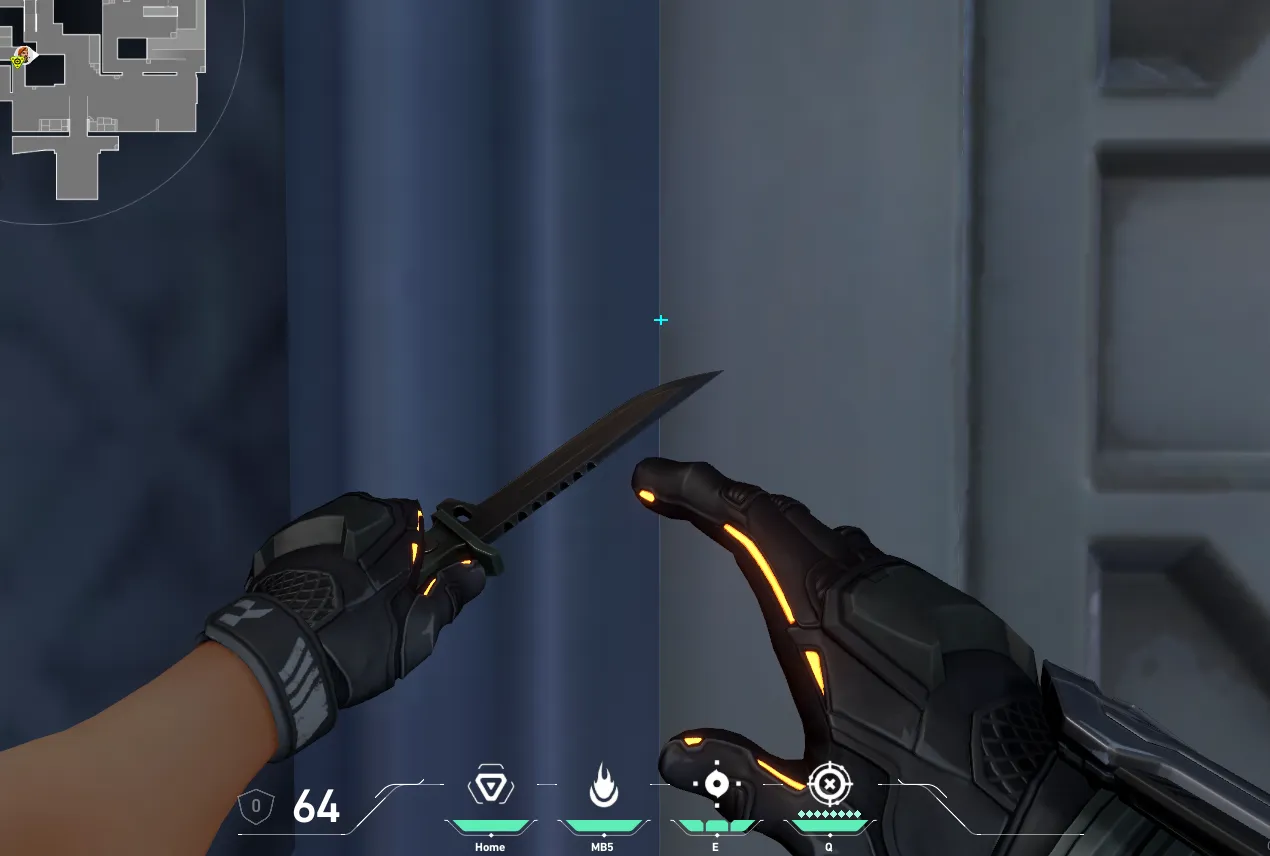 Brimstone Incendiary on Icebox Attack Site B — step 2 of 4: Aim — line up the shot