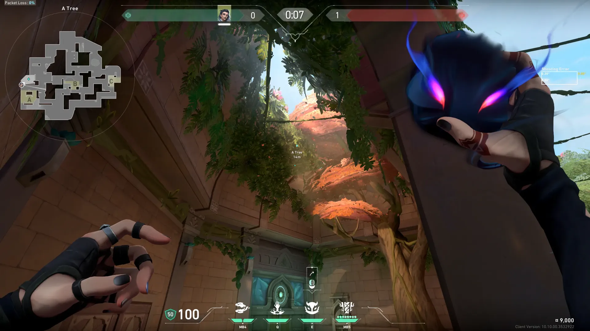 Fade Haunt on Lotus Attack Site A — step 2 of 3: Aim — line up the shot