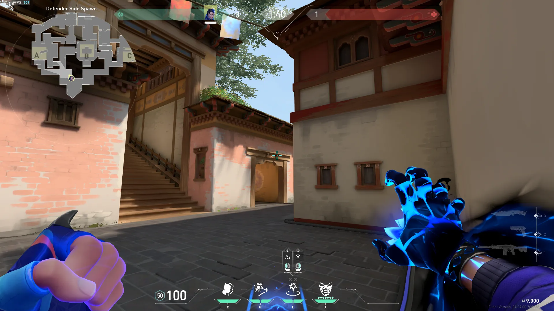 Yoru Gatecrash on Haven Defense Site A — step 2 of 3: Aim — line up the shot