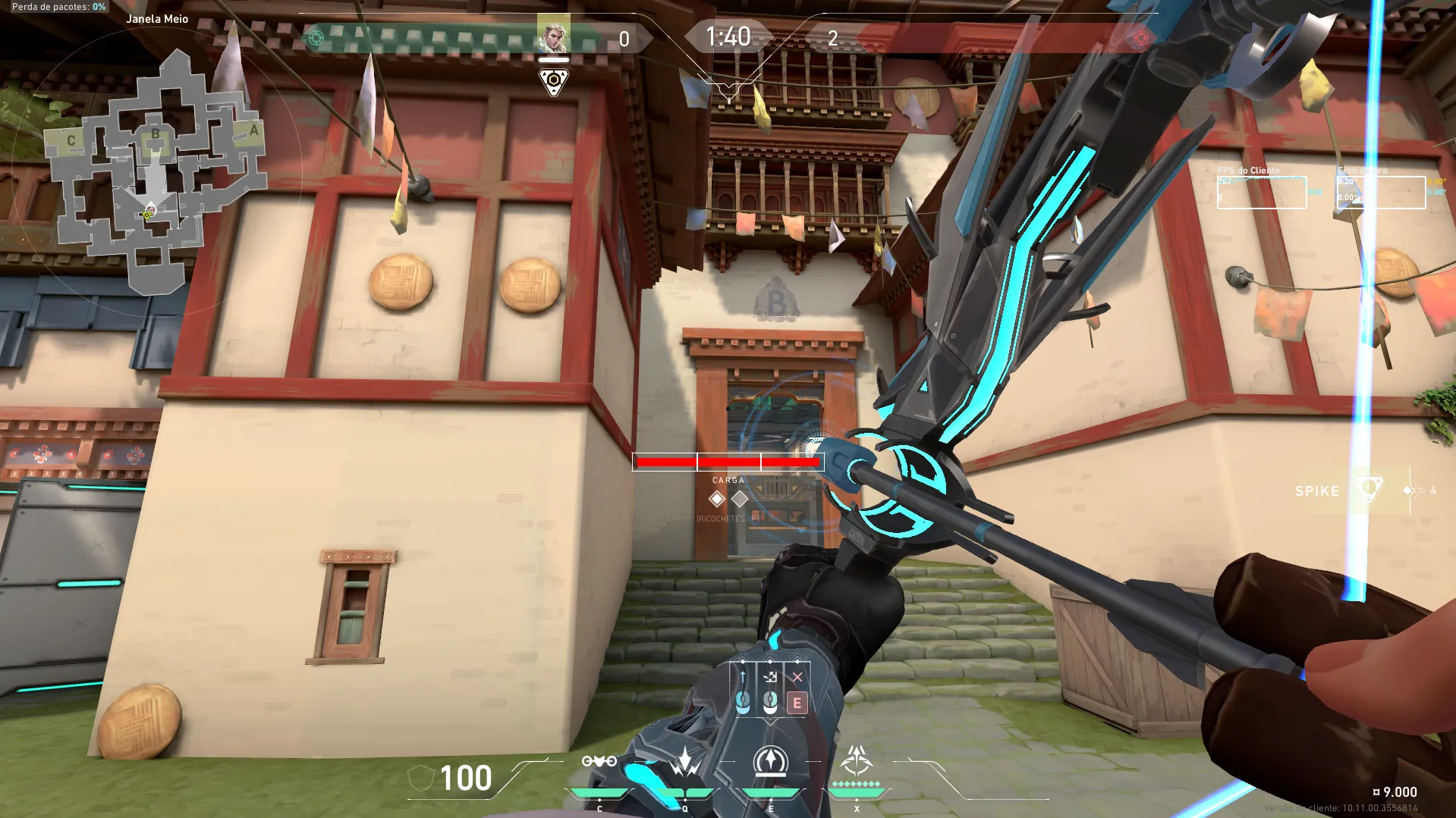 Sova Recon Bolt on Haven Attack Site B — step 3 of 4: Aim — line up the shot