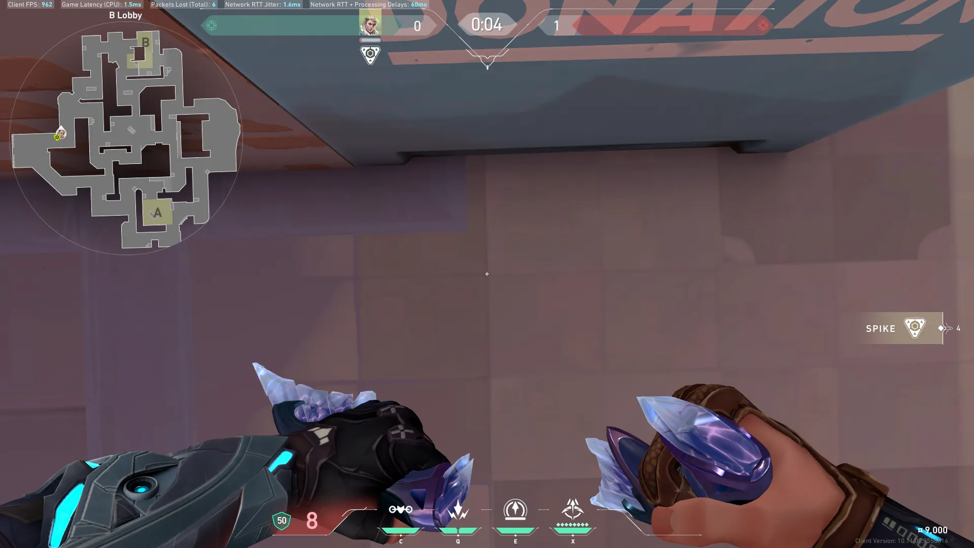 t Spawn to top mid Shock — Sova lineup on Sunset