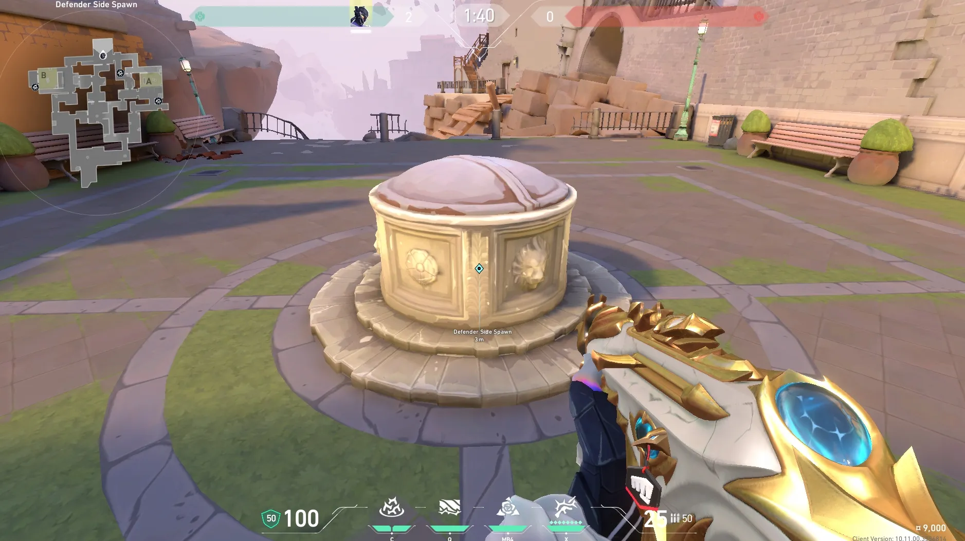 Defender Spawn to A Front (simple Pre-round Lineup) — Vyse lineup on Ascent