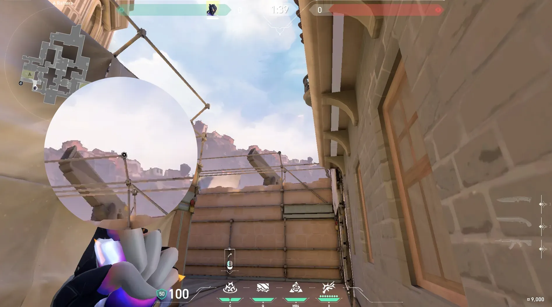 Vyse Razorvine on Ascent Defense Site A — step 2 of 3: Aim — line up the shot