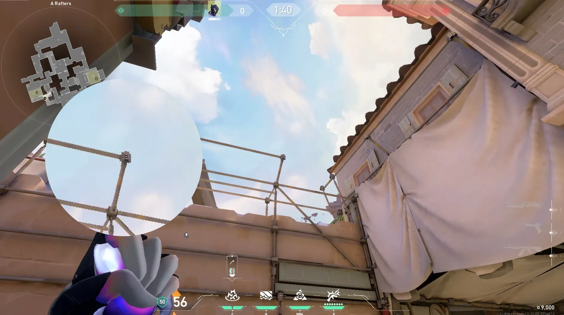 Vyse Razorvine on Ascent Defense Mid — step 2 of 4: Aim — line up the shot
