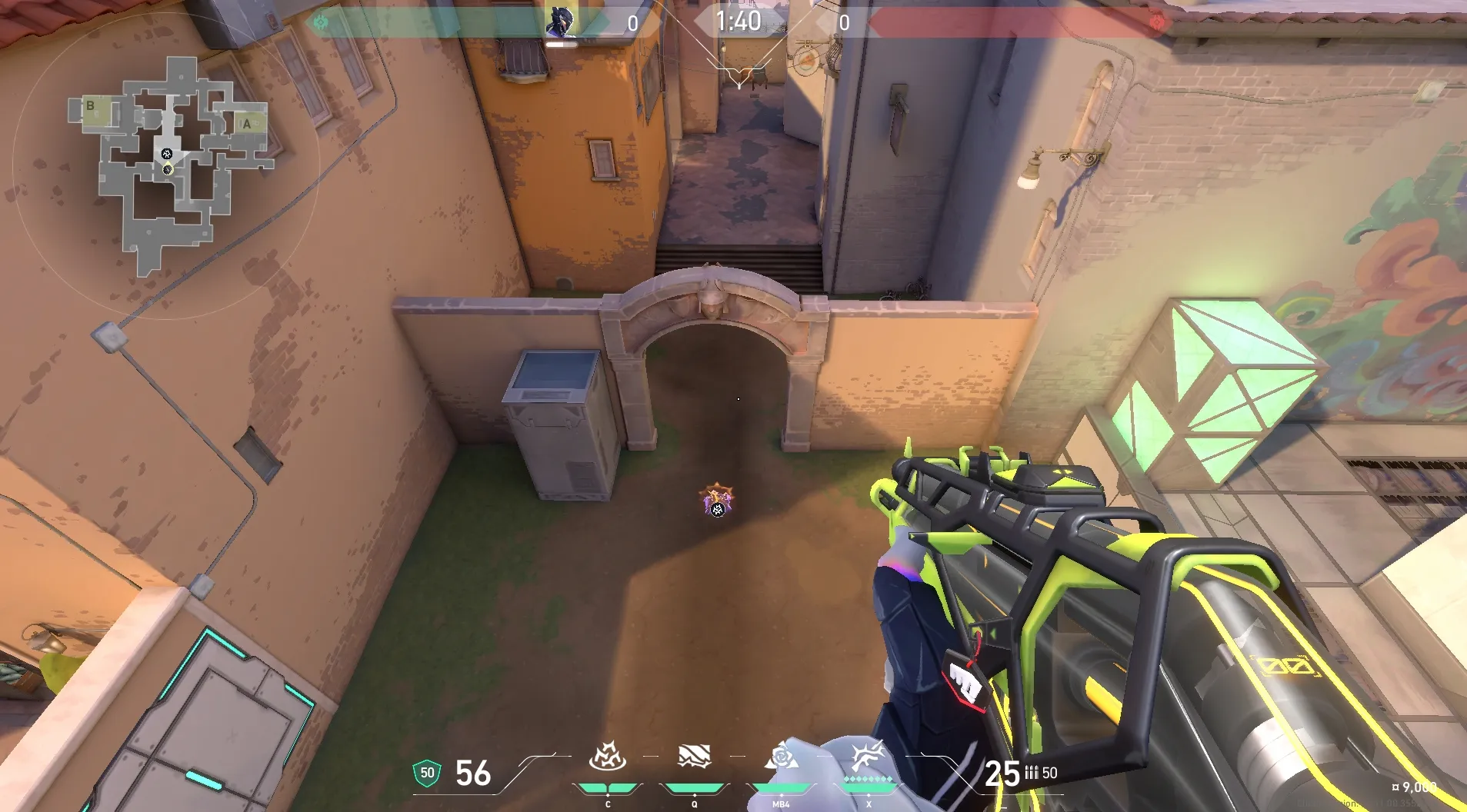 Vyse Razorvine on Ascent Defense Mid — step 3 of 4: Aim — line up the shot