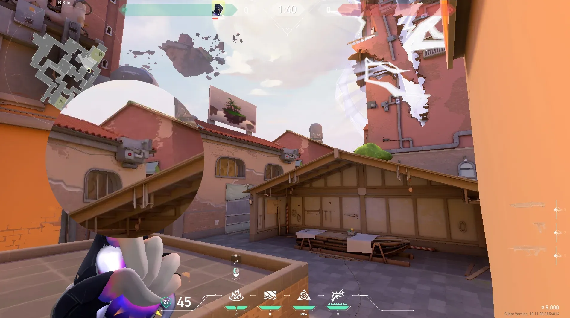 Vyse Razorvine on Ascent Defense Site B — step 2 of 4: Aim — line up the shot