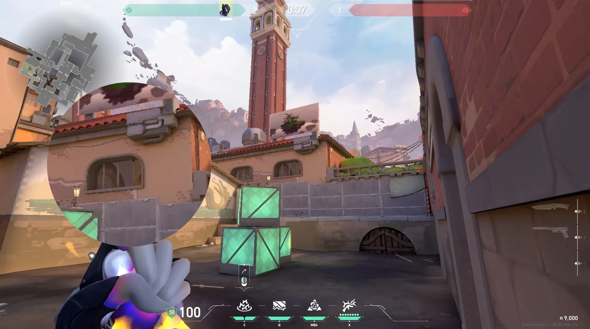 Vyse Razorvine on Ascent Defense Site B — step 2 of 4: Aim — line up the shot