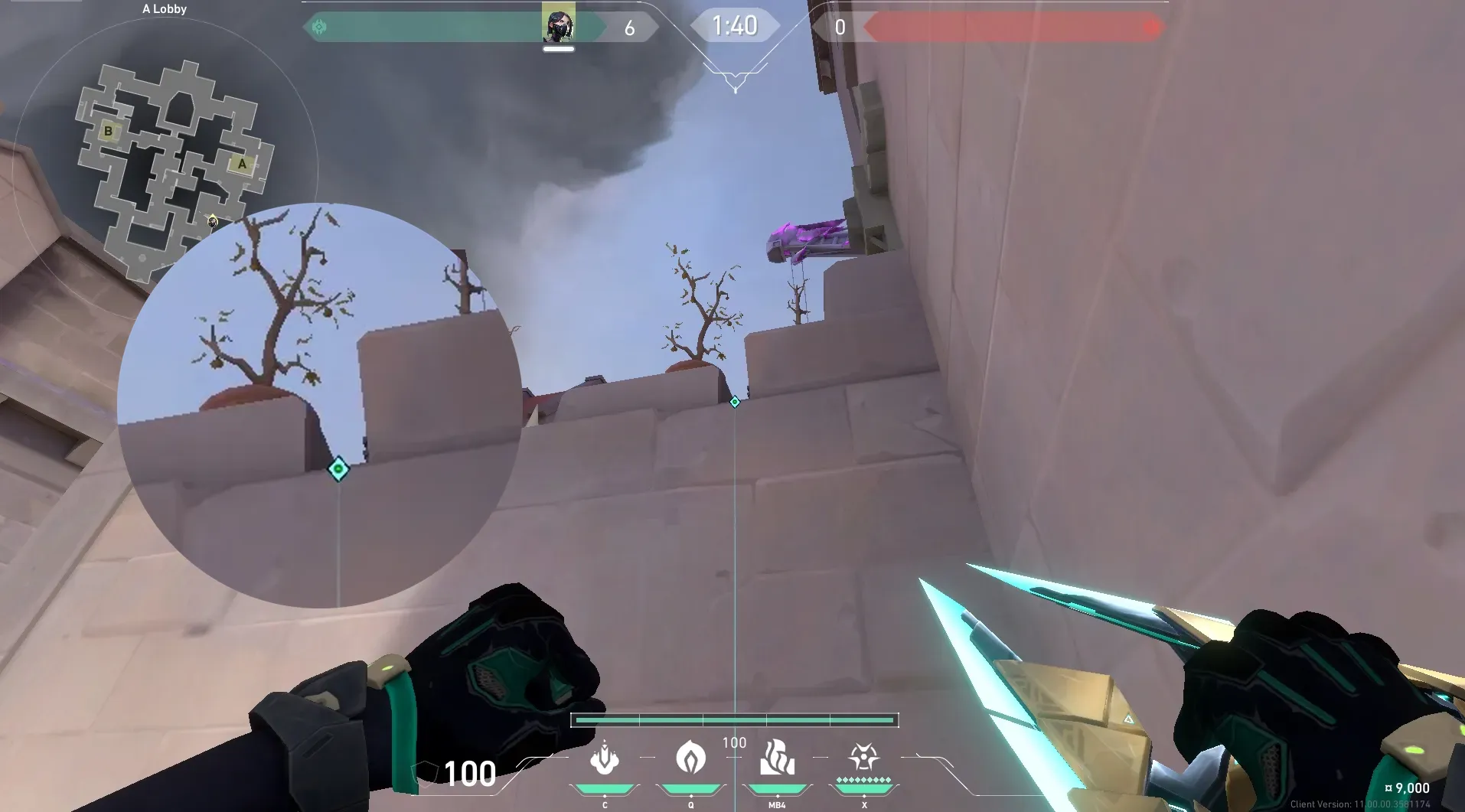 Viper Poison Cloud on Corrode Attack Site A — step 2 of 5: Aim — line up the shot
