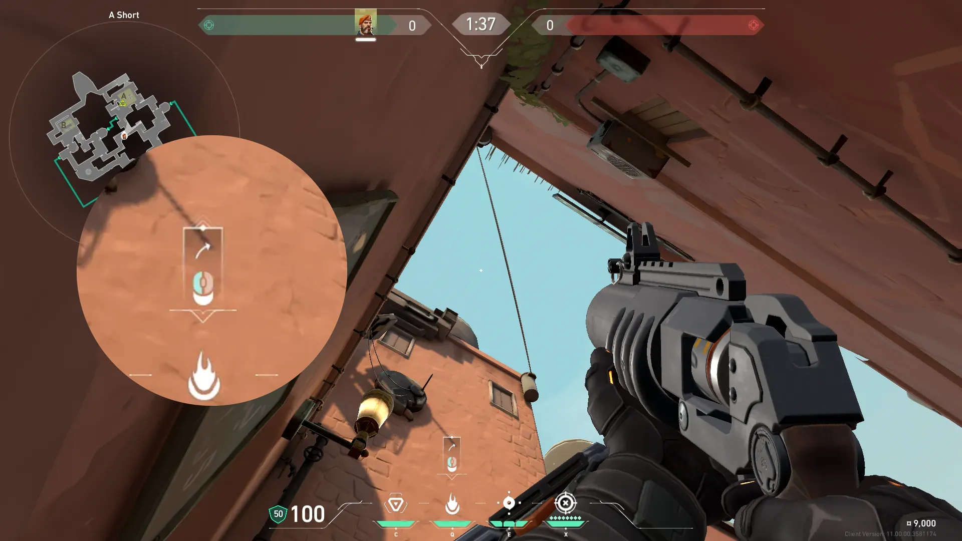 Brimstone Incendiary on Bind Attack Site A — step 2 of 3: Aim — line up the shot