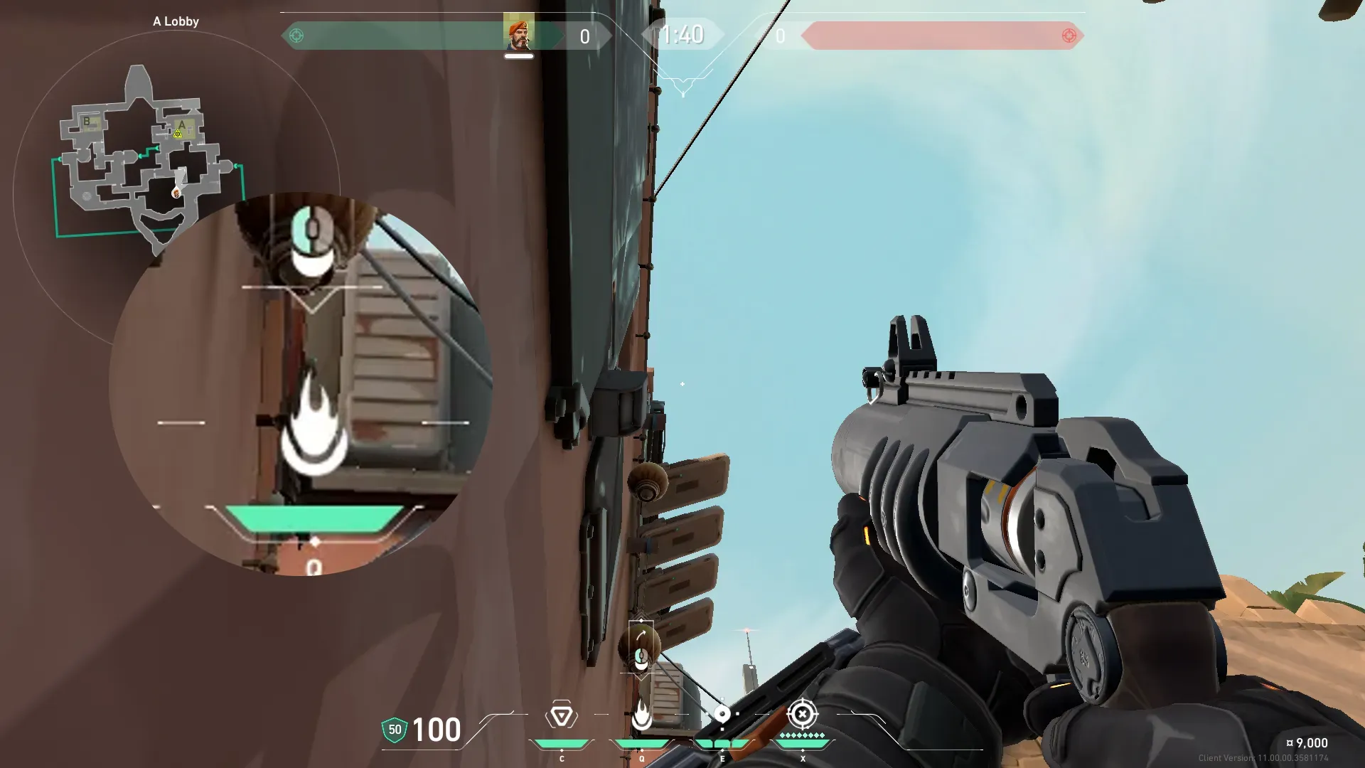 Brimstone Incendiary on Bind Attack Site A — step 2 of 3: Aim — line up the shot