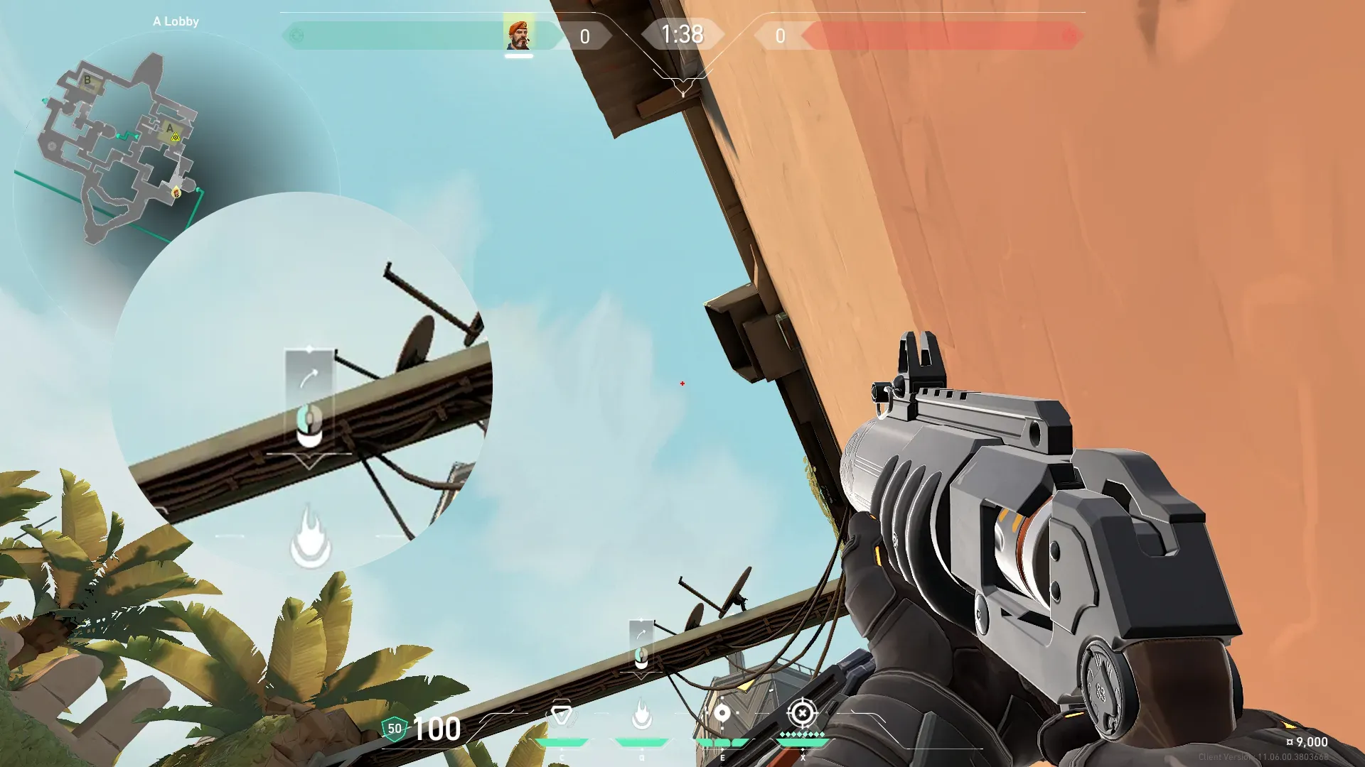 Brimstone Incendiary on Bind Attack Site A — step 2 of 3: Aim — line up the shot