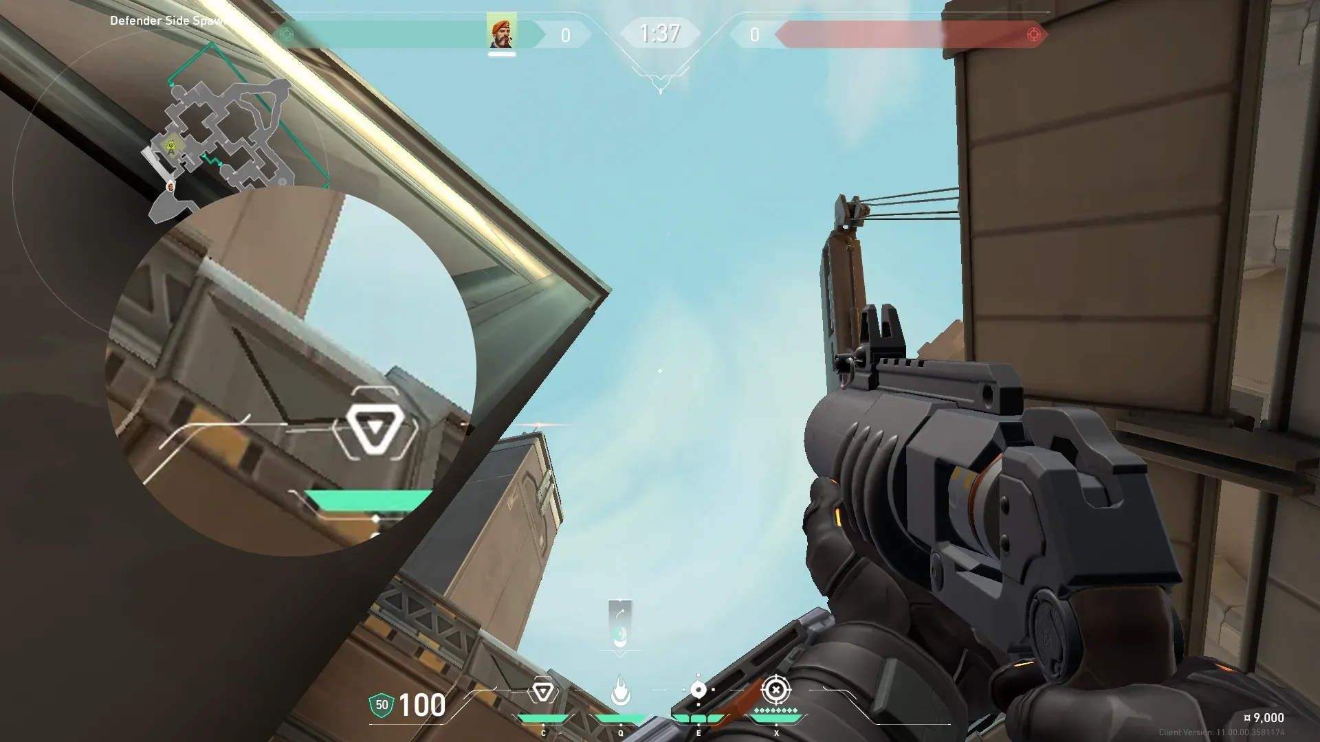 Brimstone Incendiary on Bind Attack Site A — step 2 of 3: Aim — line up the shot