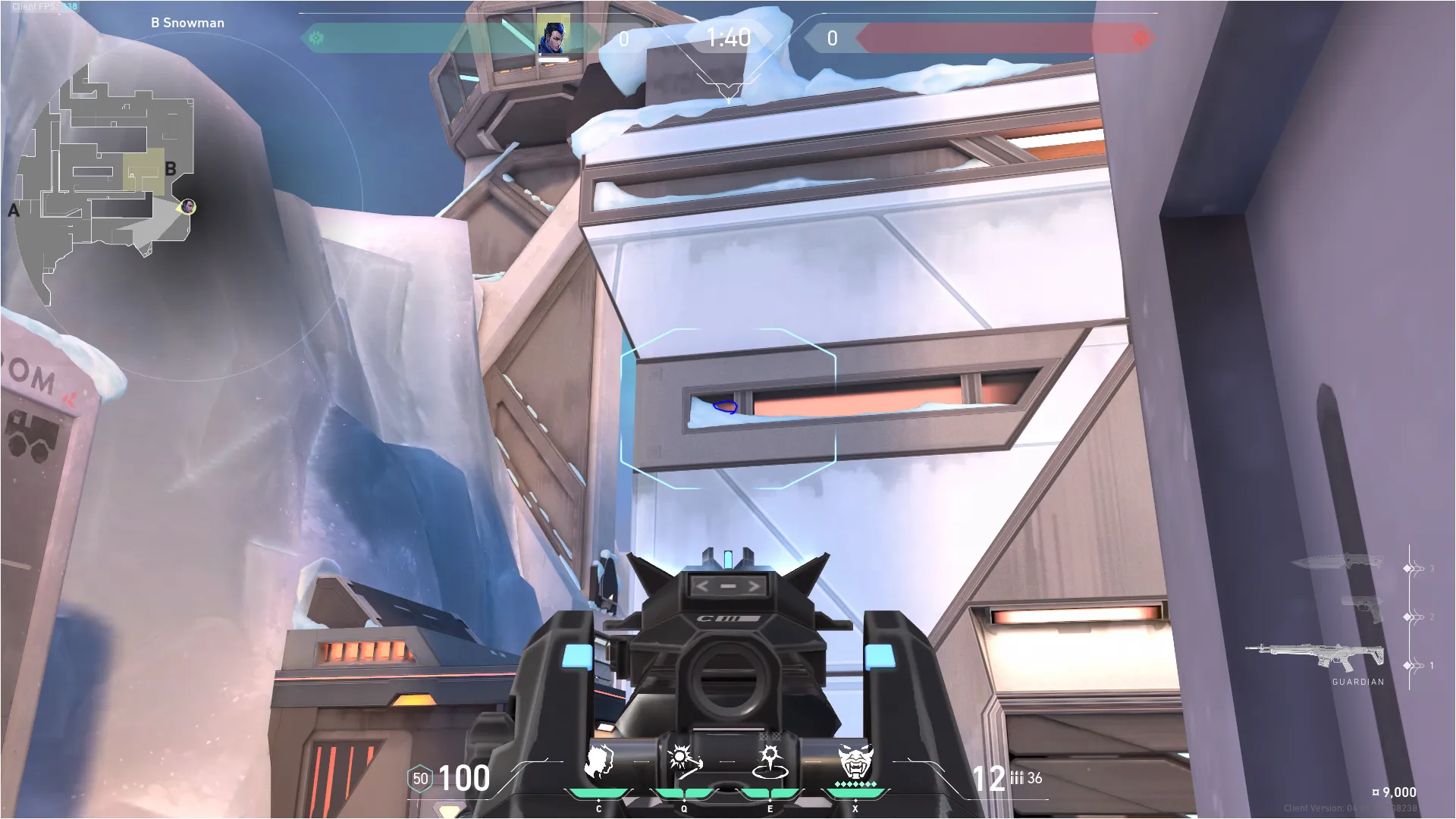 Yoru Gatecrash on Icebox Defense Site A — step 2 of 3: Aim — line up the shot