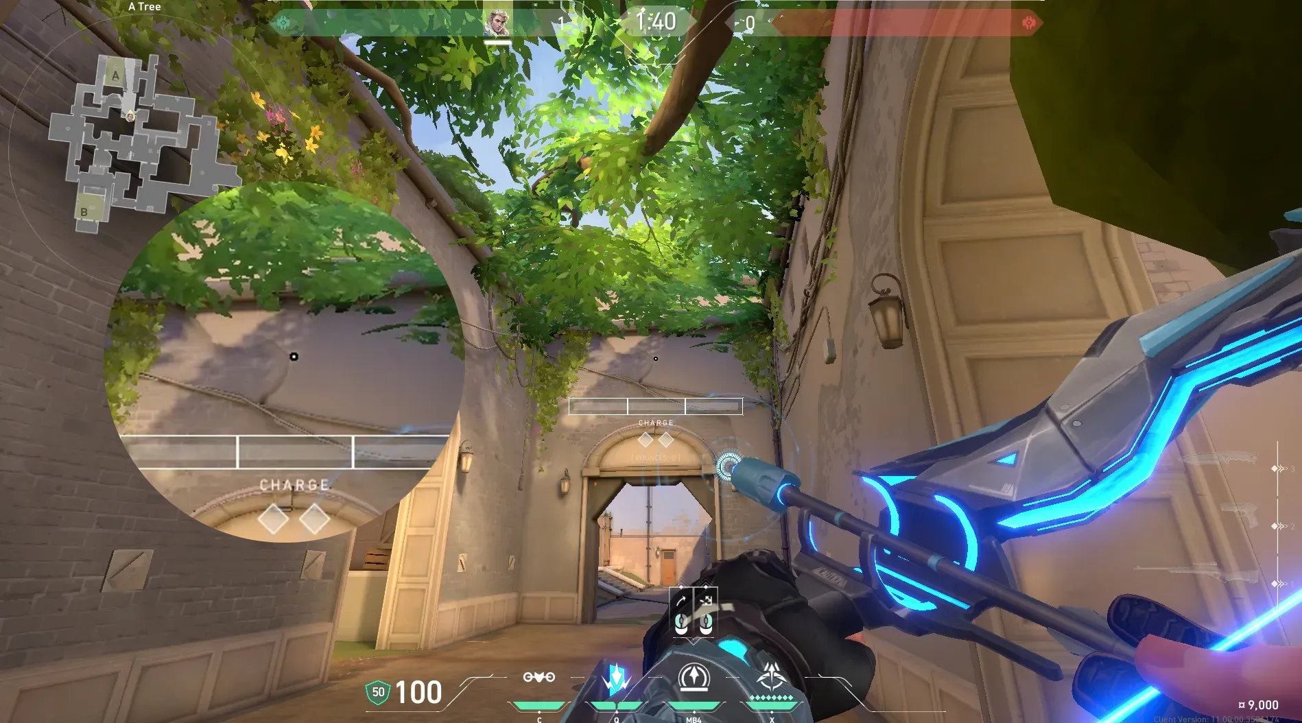 Sova Recon Bolt on Ascent Defense Site B — step 2 of 4: Aim — line up the shot