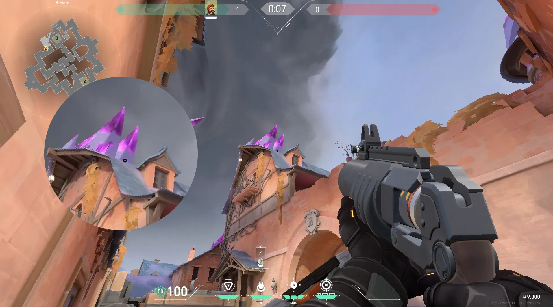 Brimstone Incendiary on Corrode Attack Site B — step 2 of 4: Aim — line up the shot