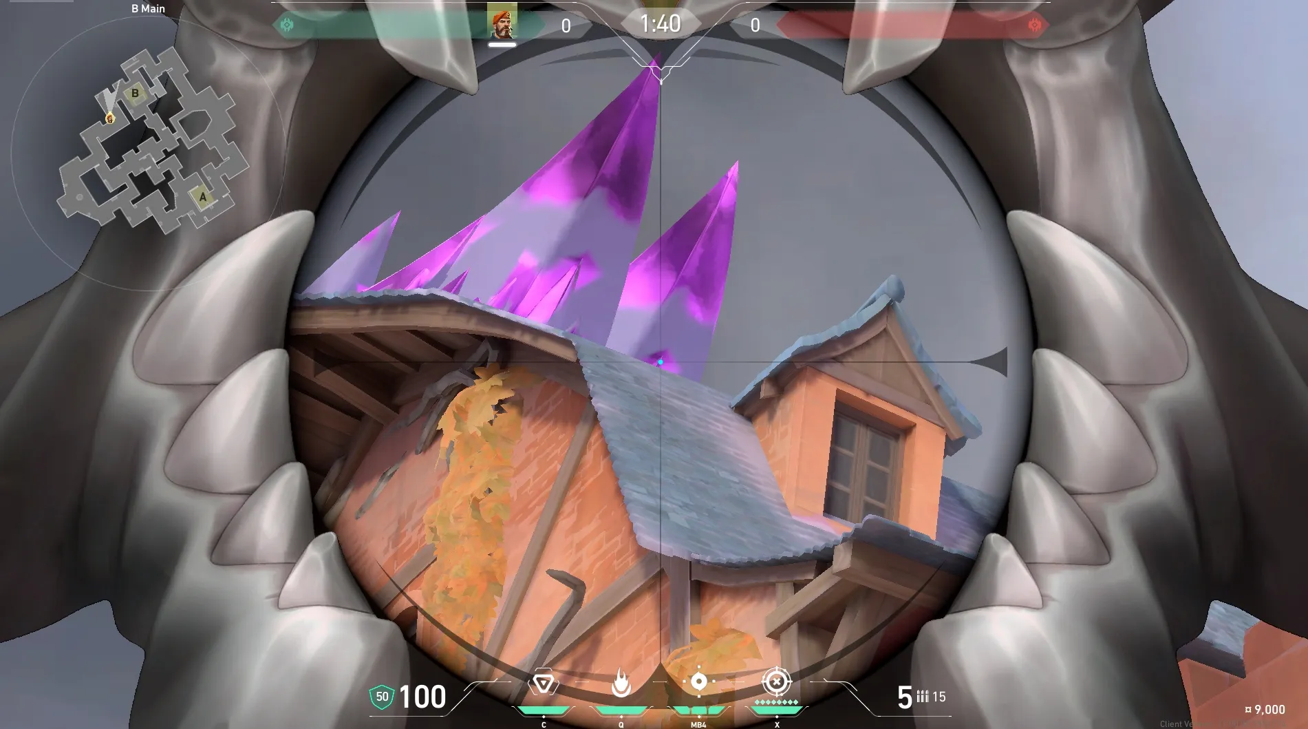 Brimstone Incendiary on Corrode Attack Site B — step 3 of 4: Aim — line up the shot