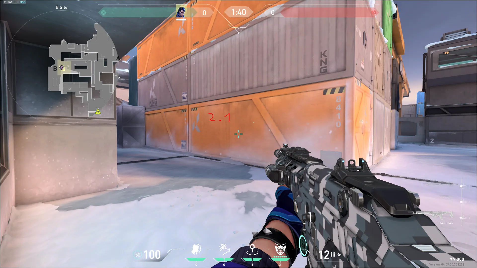 Yoru Gatecrash on Icebox Defense Site B — step 3 of 7: Aim — line up the shot