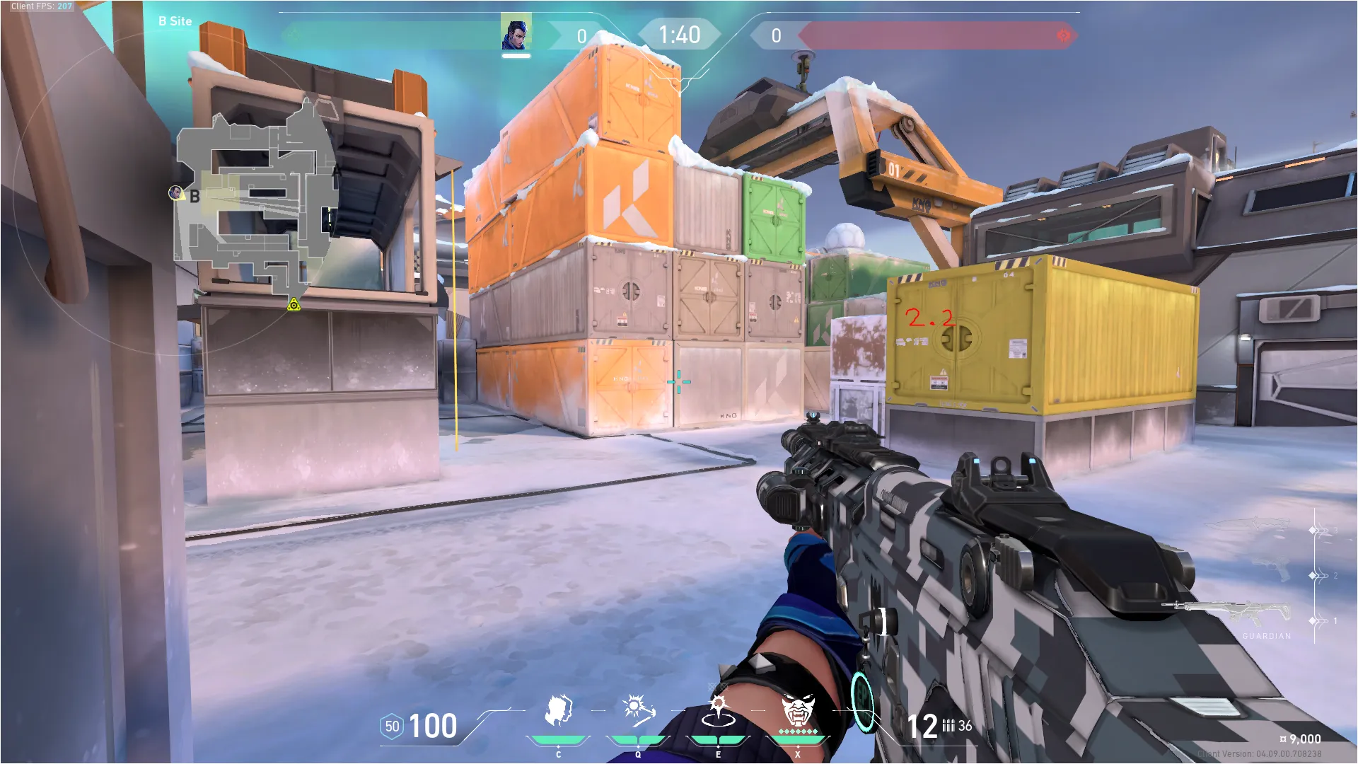 Yoru Gatecrash on Icebox Defense Site B — step 5 of 7: Aim — line up the shot