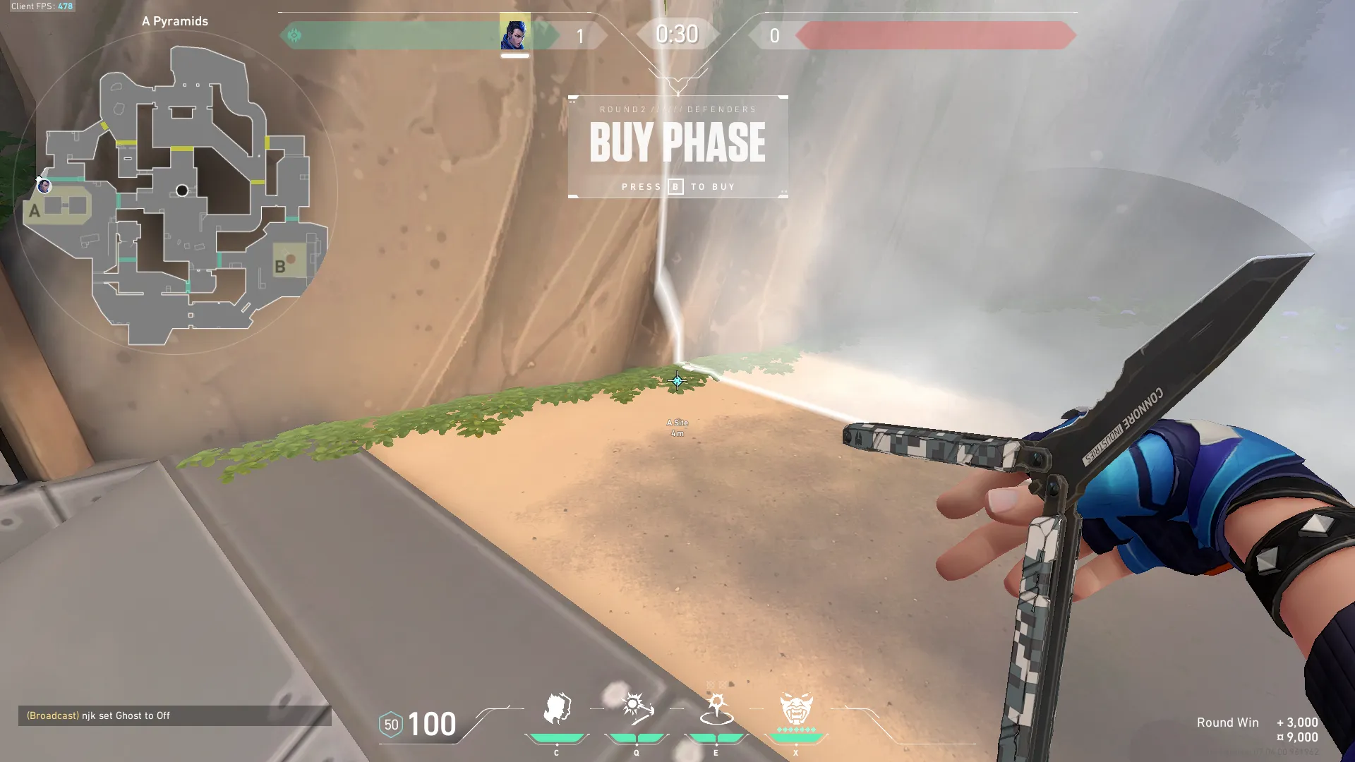 A Site to Attacker Spawn (from A Site) — Yoru lineup on Breeze