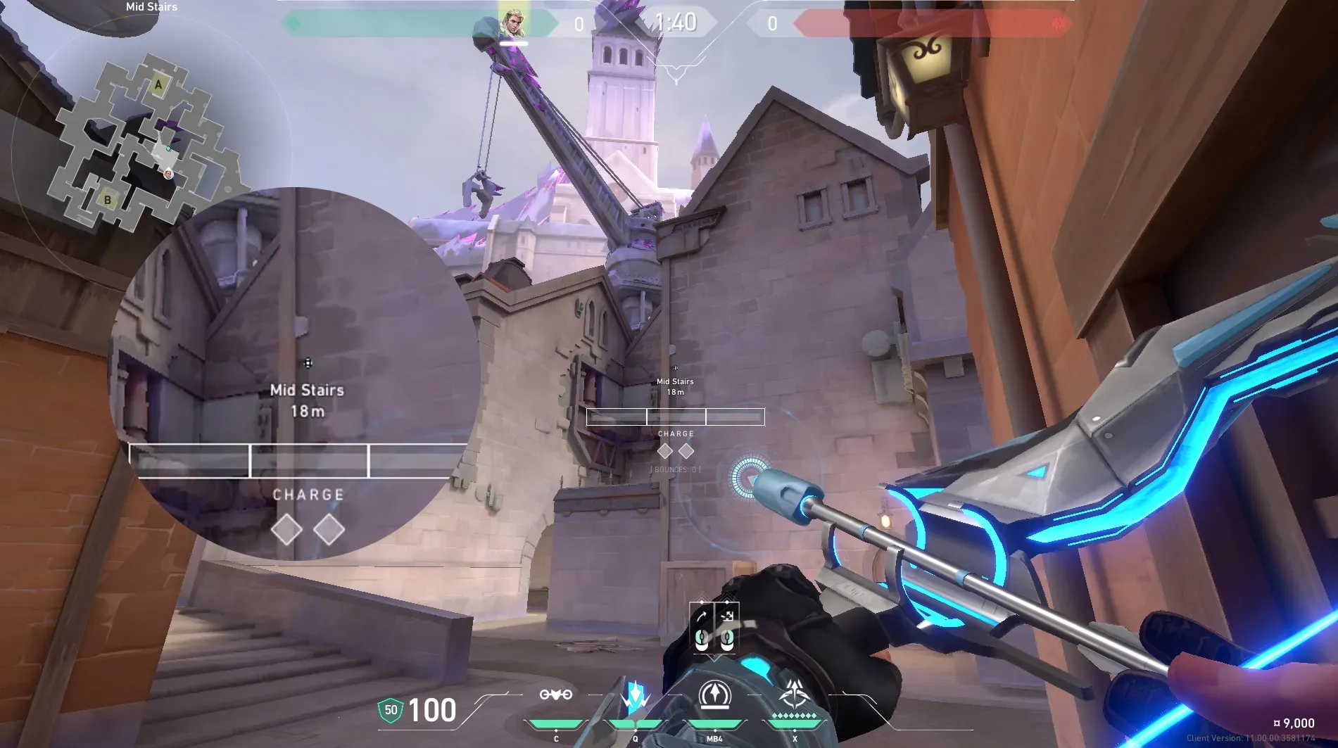 Sova Recon Bolt on Corrode Attack Site B — step 2 of 4: Aim — line up the shot
