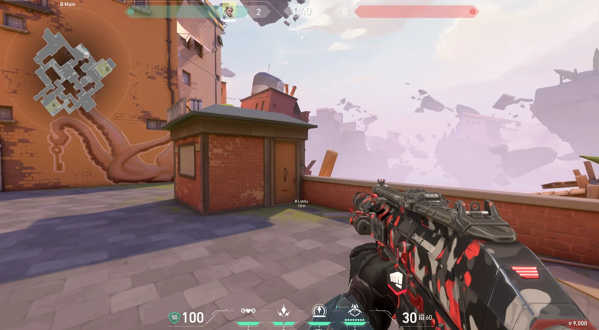B Lobby to B Front (anti-rush) Attack — Sova lineup on Ascent