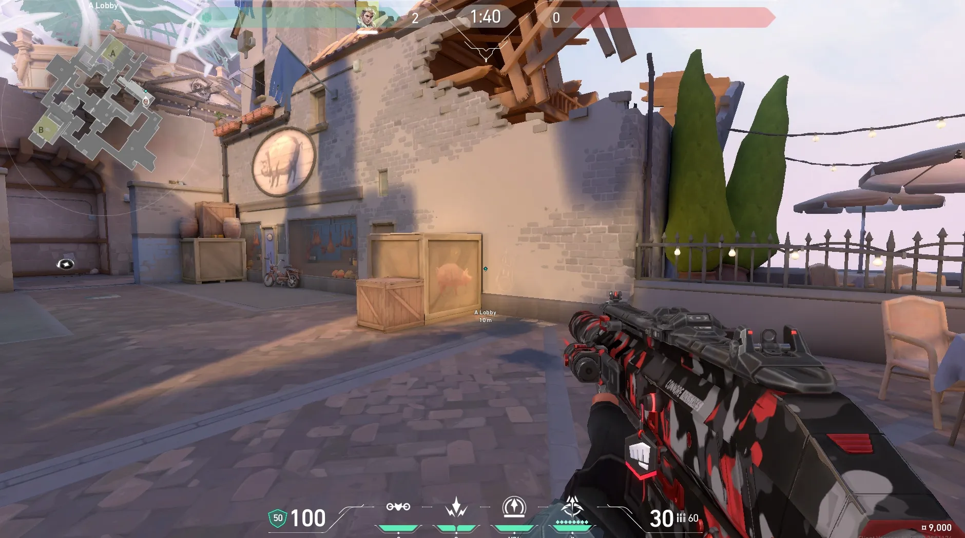 A Lobby to B Front (fake B) — Sova lineup on Ascent