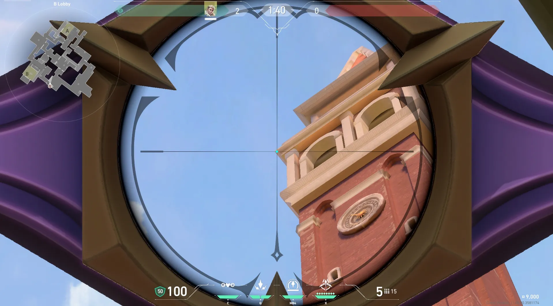 Sova Shock Bolt on Ascent Attack Site B — step 3 of 6: Aim — line up the shot