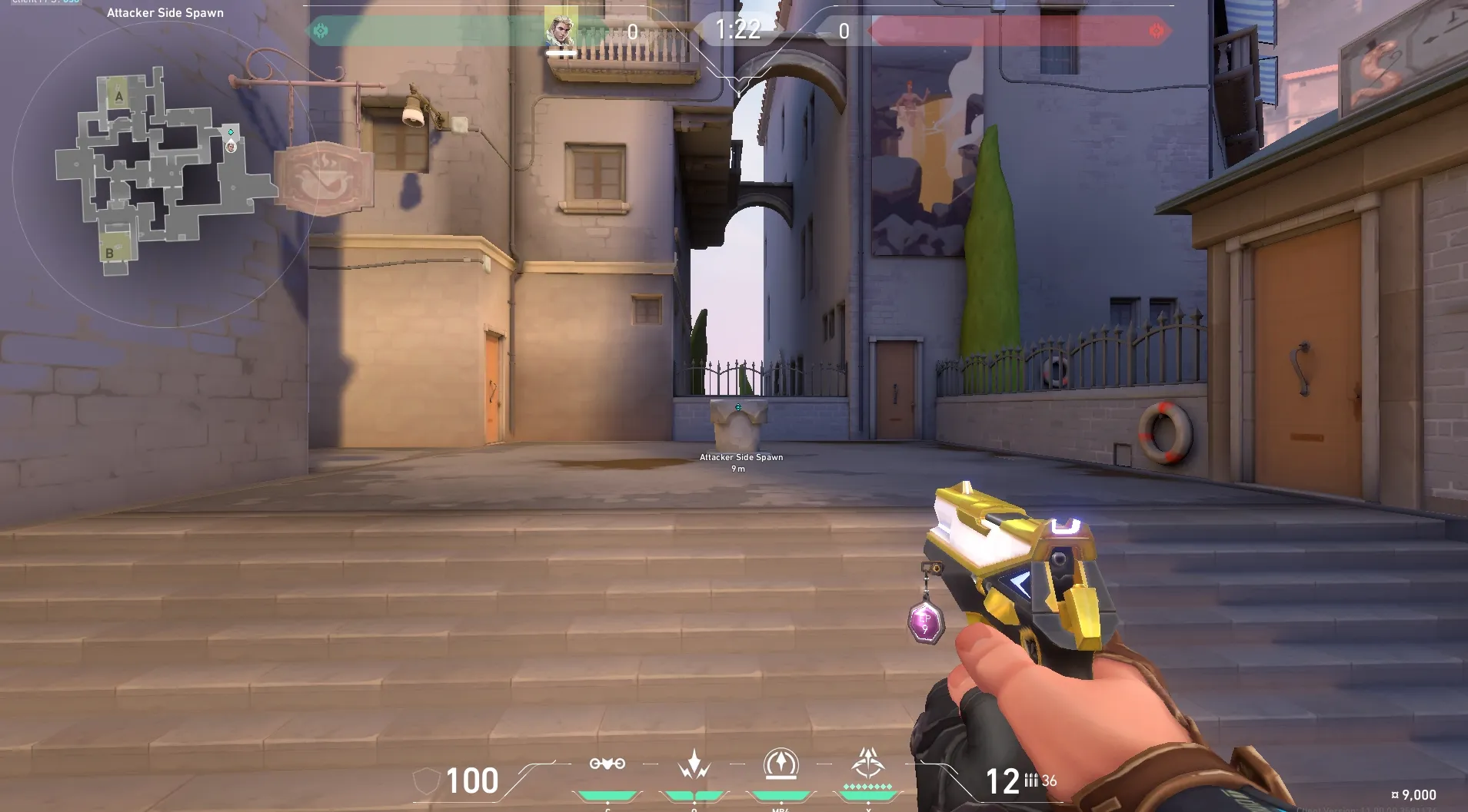 Attacker Spawn to B Site Tree (fake B) — Sova lineup on Ascent