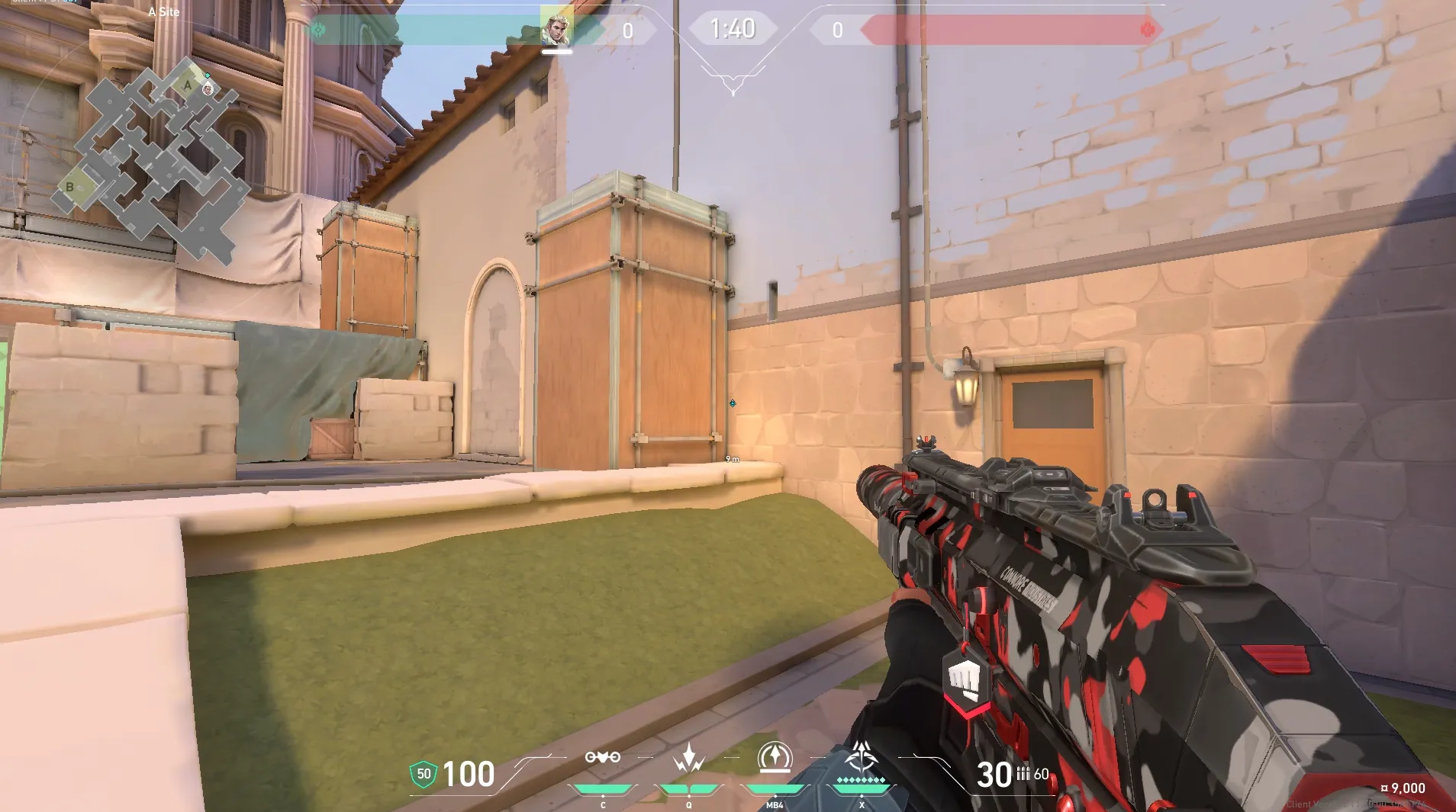 A Front to A Lobby (double Shock Darts) — Sova lineup on Ascent