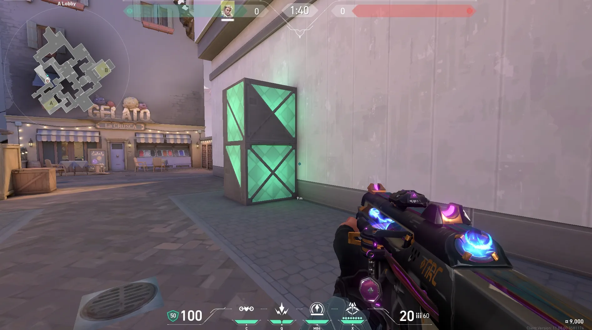 A Lobby to A Generator (double Shock Darts) Post-plant — Sova lineup on Ascent