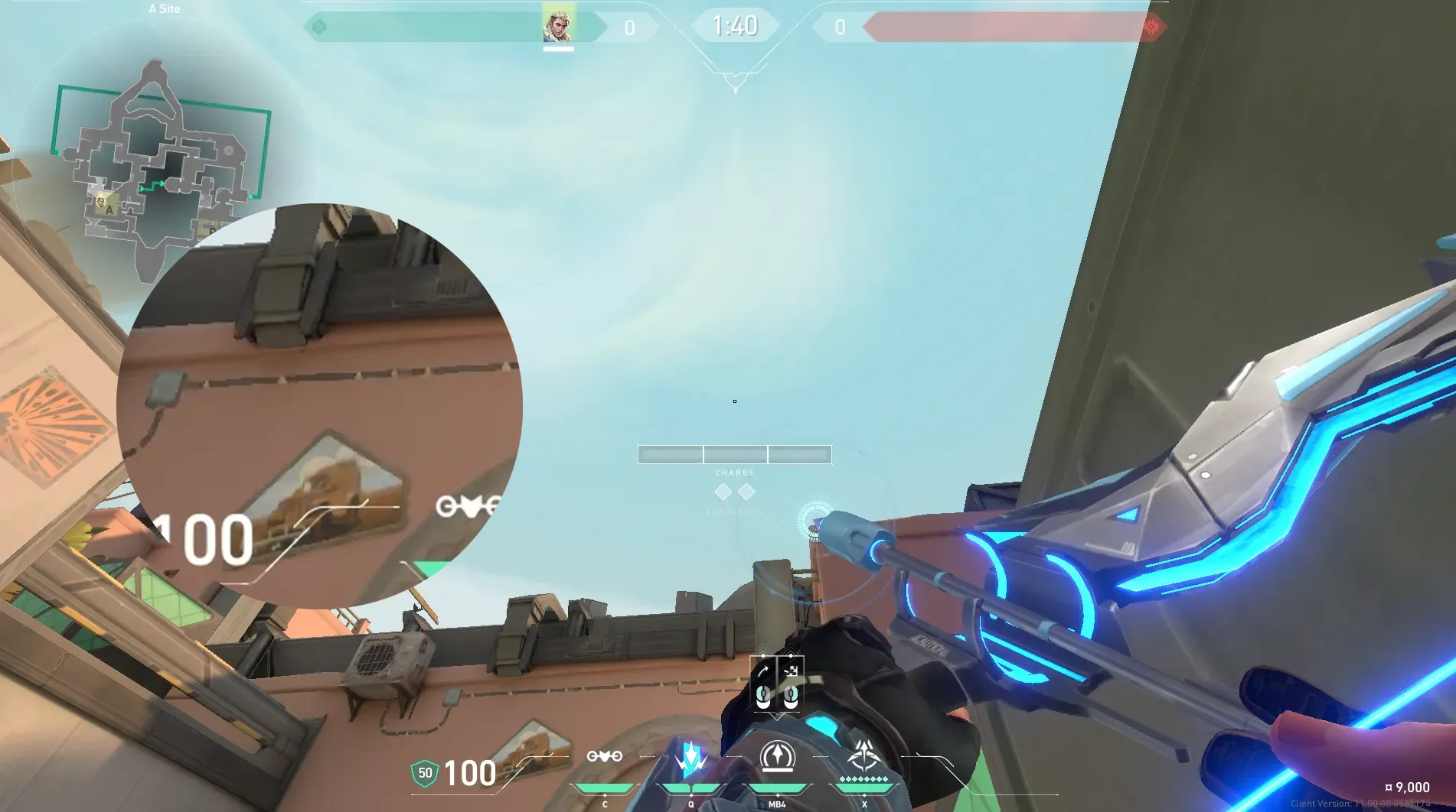 Sova Recon Bolt on Bind Defense Site A — step 4 of 5: Aim — line up the shot