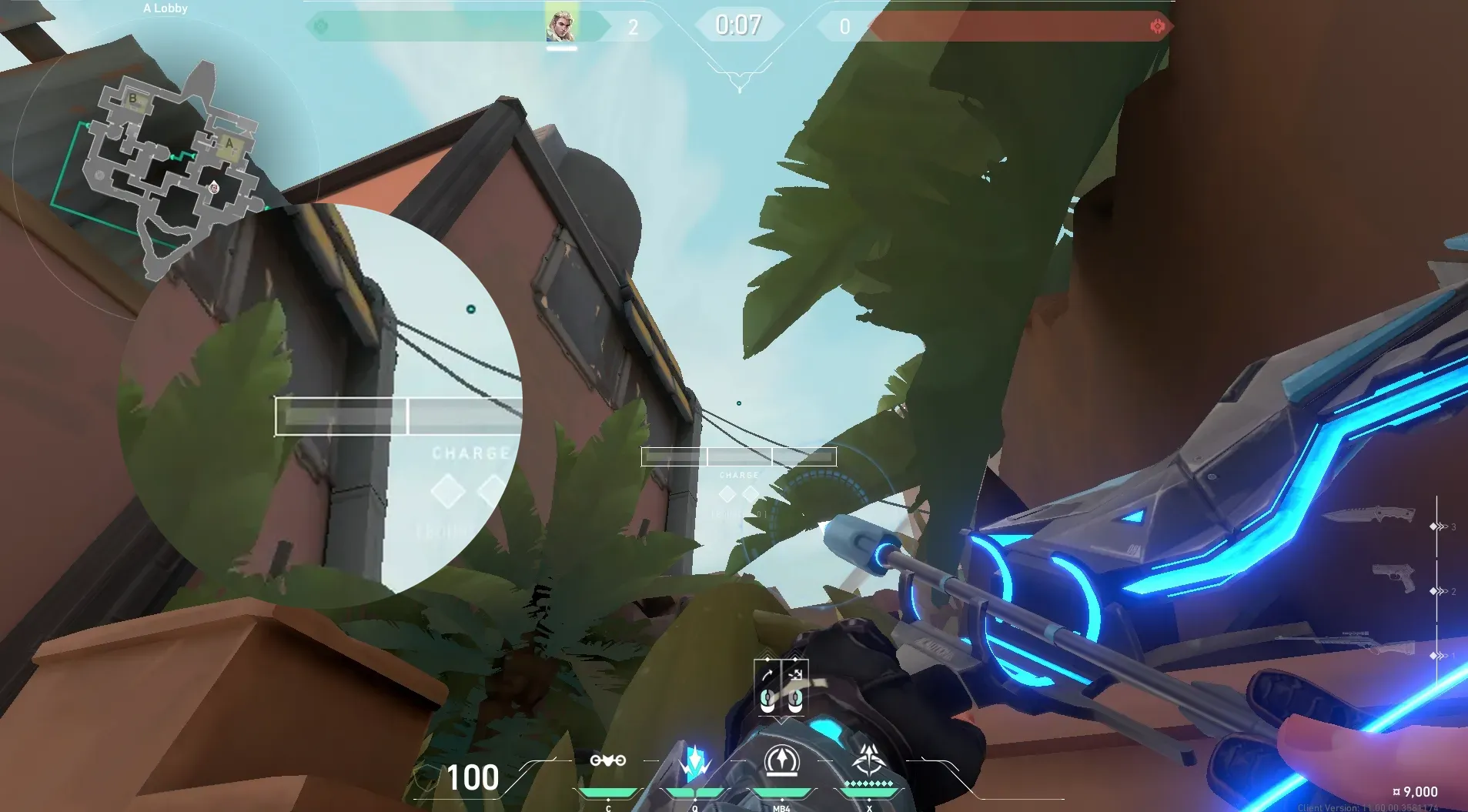 Sova Recon Bolt on Bind Attack Site A — step 4 of 5: Aim — line up the shot