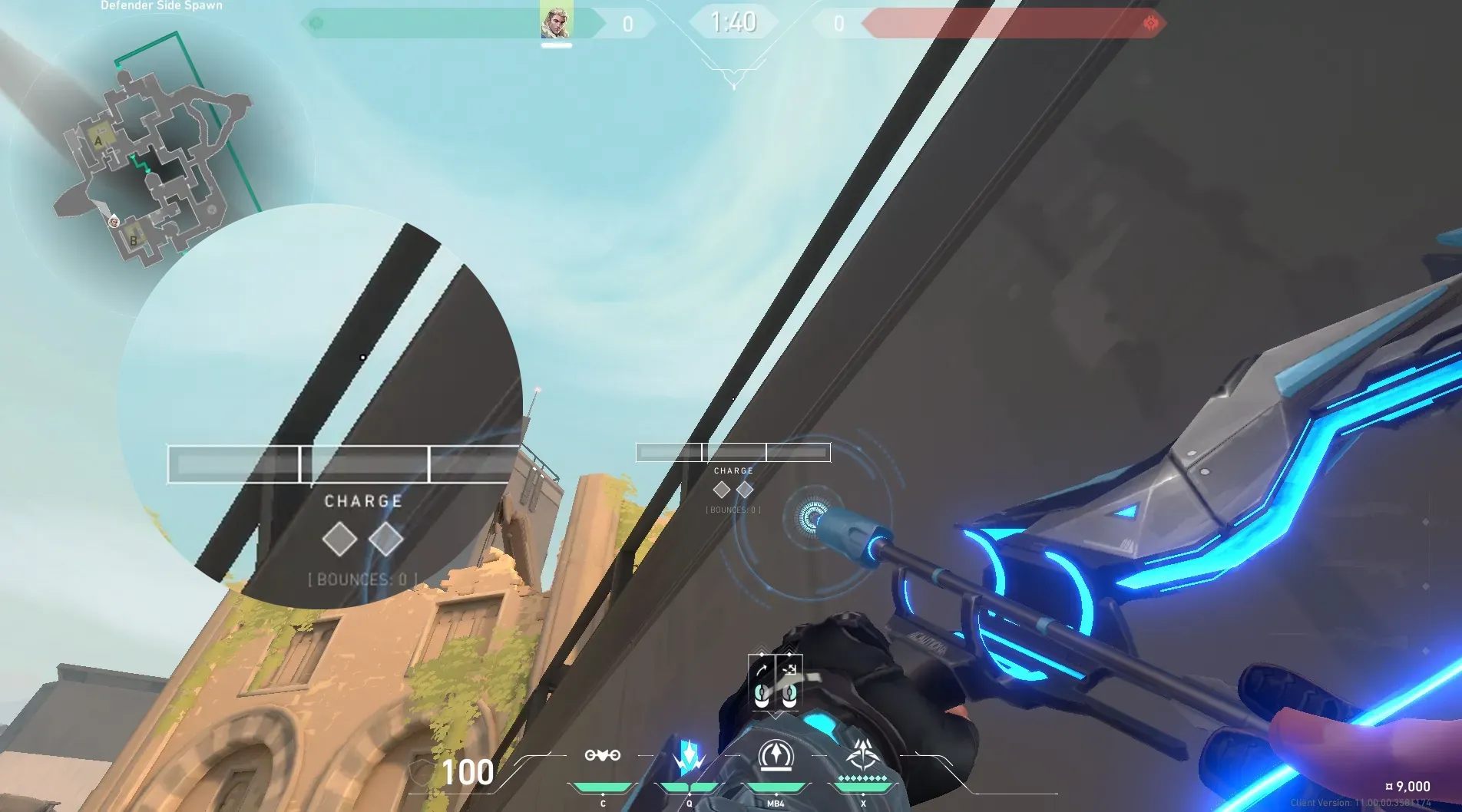 Sova Recon Bolt on Bind Defense Site A — step 4 of 5: Aim — line up the shot