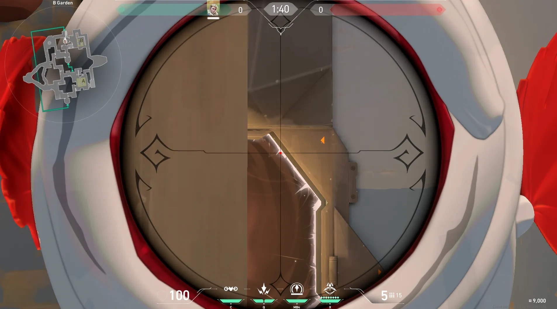 Sova Recon Bolt on Bind Defense Site A — step 3 of 4: Aim — line up the shot